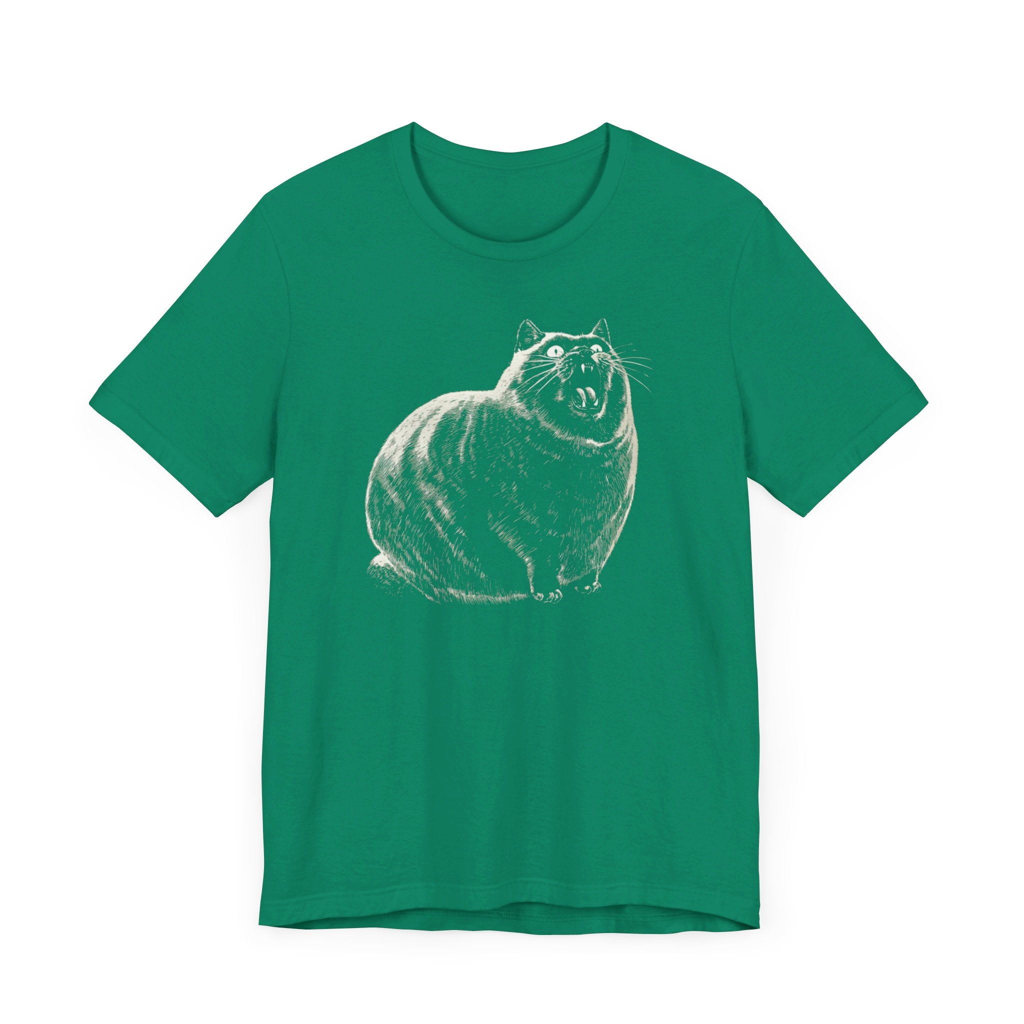 Yowling Chonky Cat Graphic T-Shirt Funny Cat Lover Tee