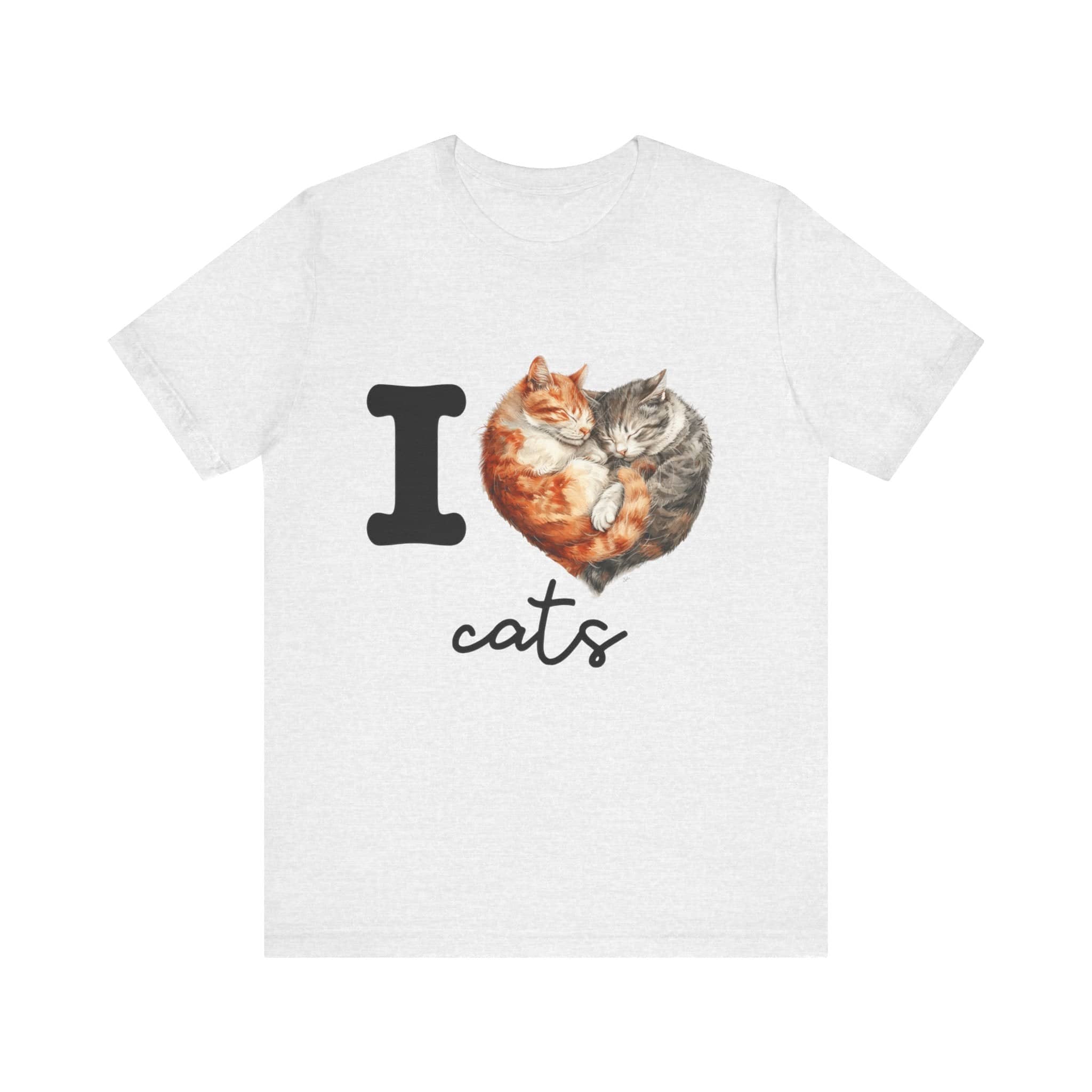Feline Affection Tee - 'I Heart Cats' Cuddle Short Sleeve Tee