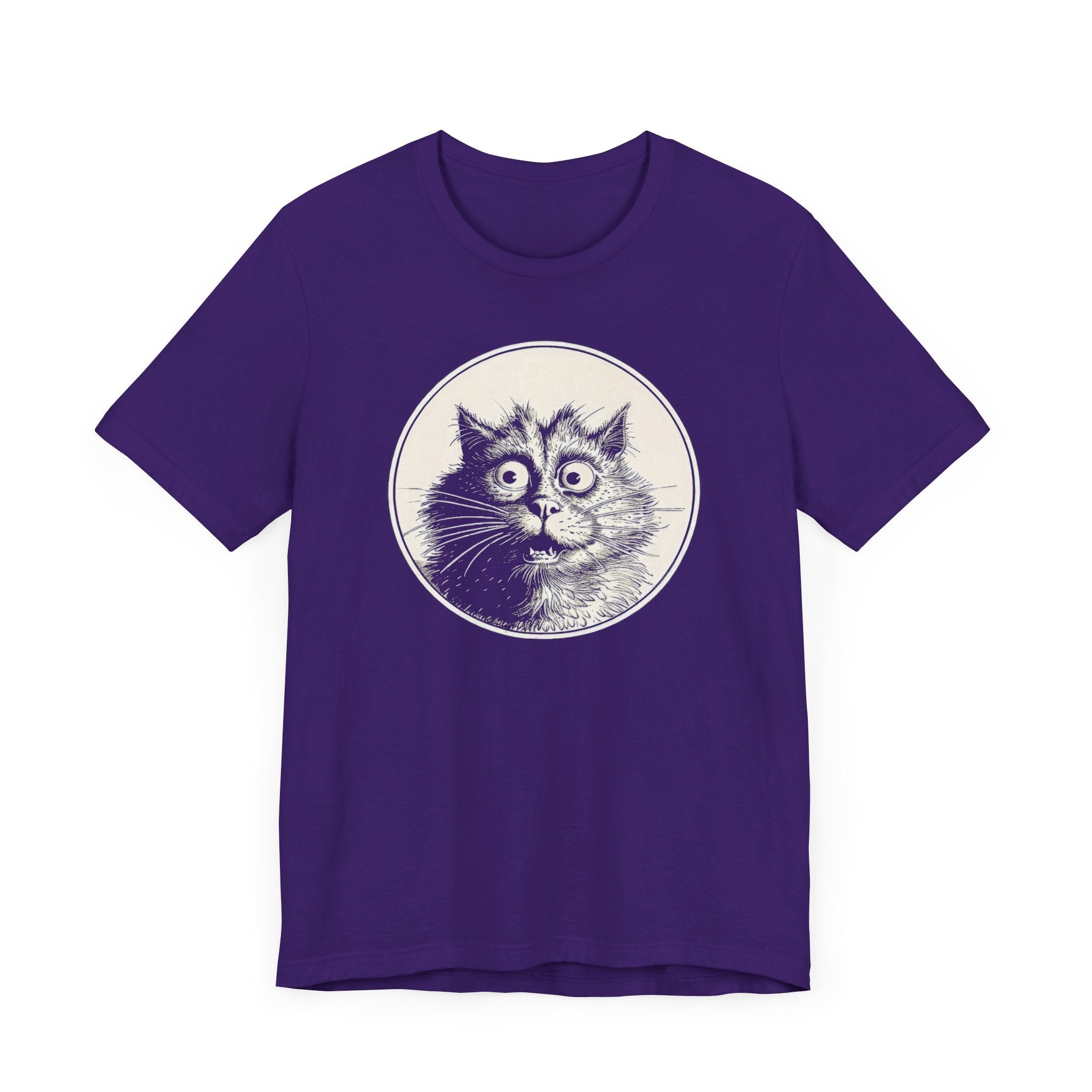 Surprised Cat Graphic Tee – Vintage Style Cat Lover Shirt
