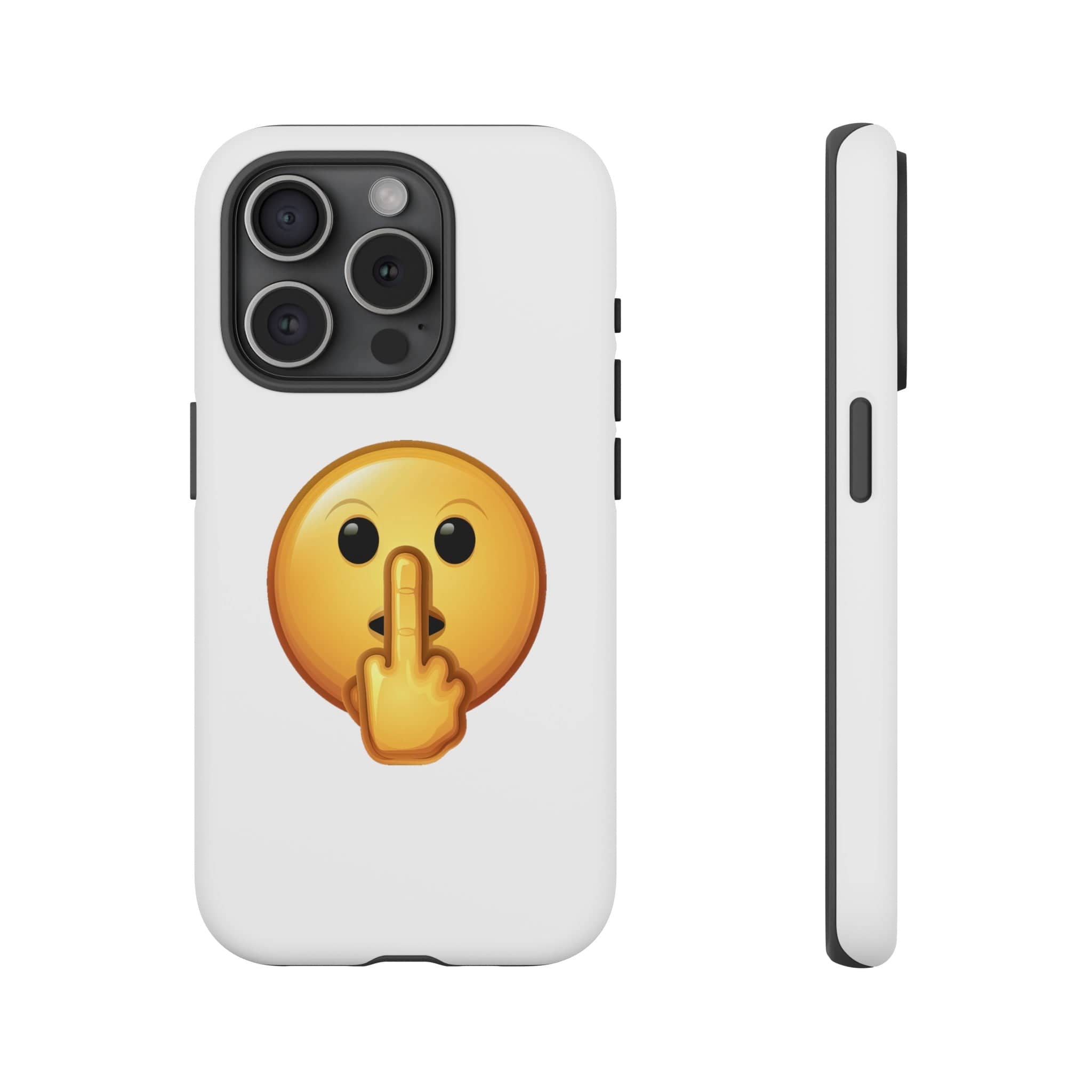 Middle Finger FU Shh Silent Protest Emoji Phone Tough Cases