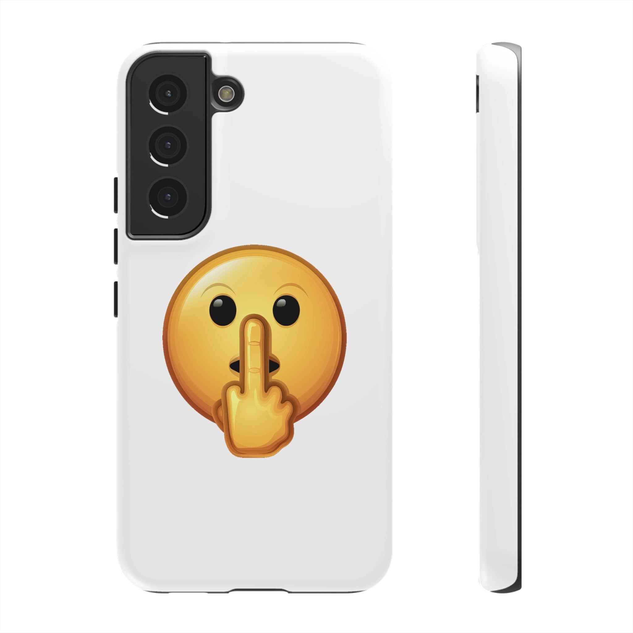 Middle Finger FU Shh Silent Protest Emoji Phone Tough Cases