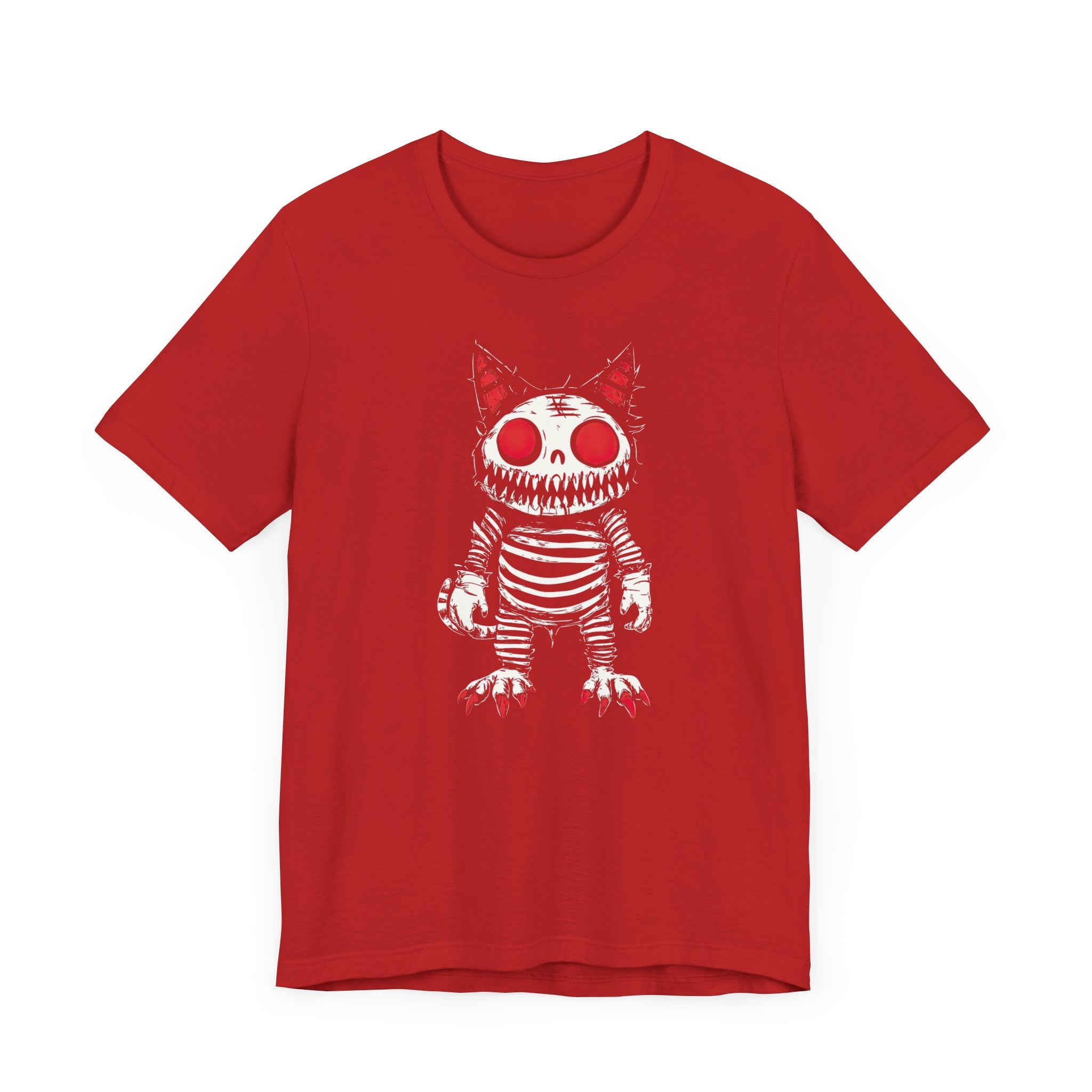 Creepy Striped Skeleton Cat Tee