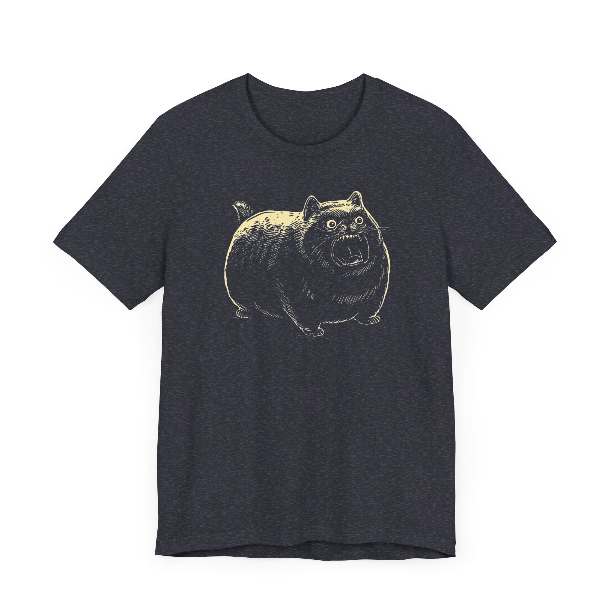 Angry Chubby Cat Graphic T-Shirt