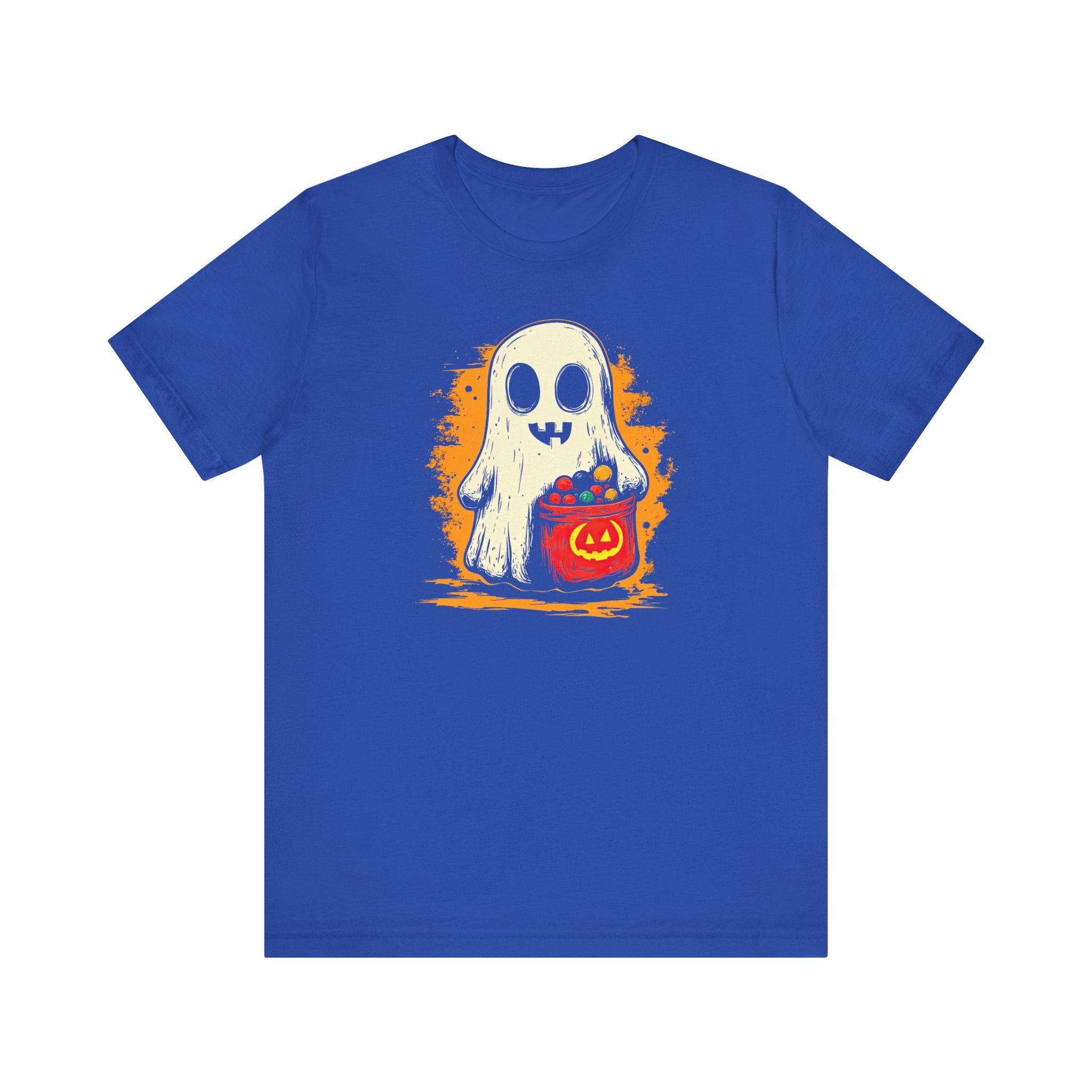 Cute Ghost Halloween Graphic Tee – Spooky Pumpkin Candy Design Shirt