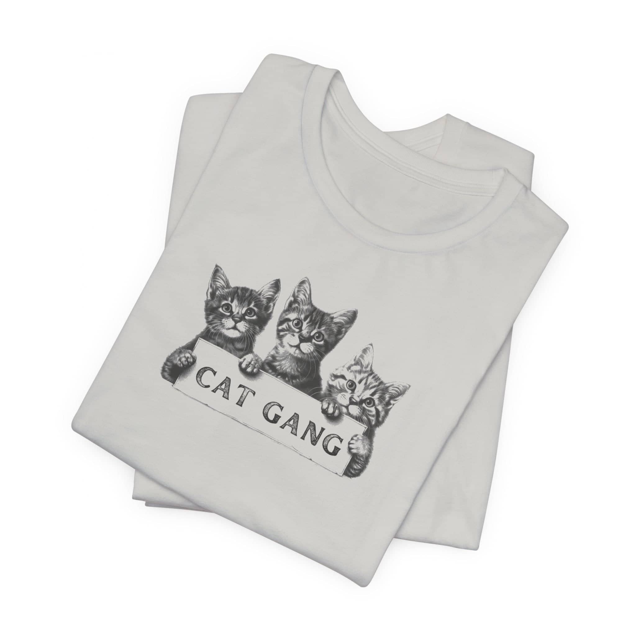 Cat Gang Shirt Funny Cat Lover Kitten Unisex Jersey Short Sleeve Tee