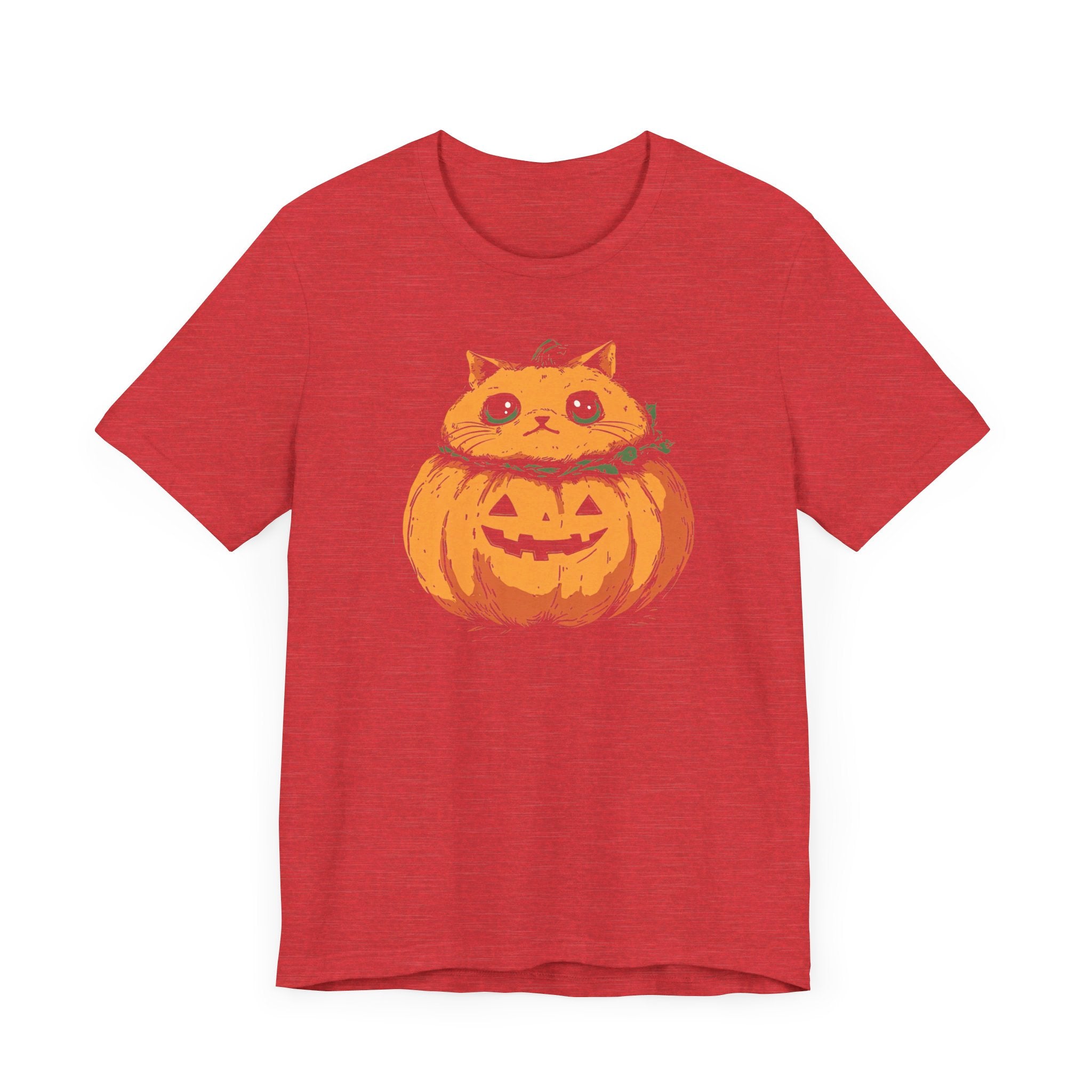 Pumpkin Cat T-Shirt - Cute Halloween Jack-o’-Lantern Kitty Design