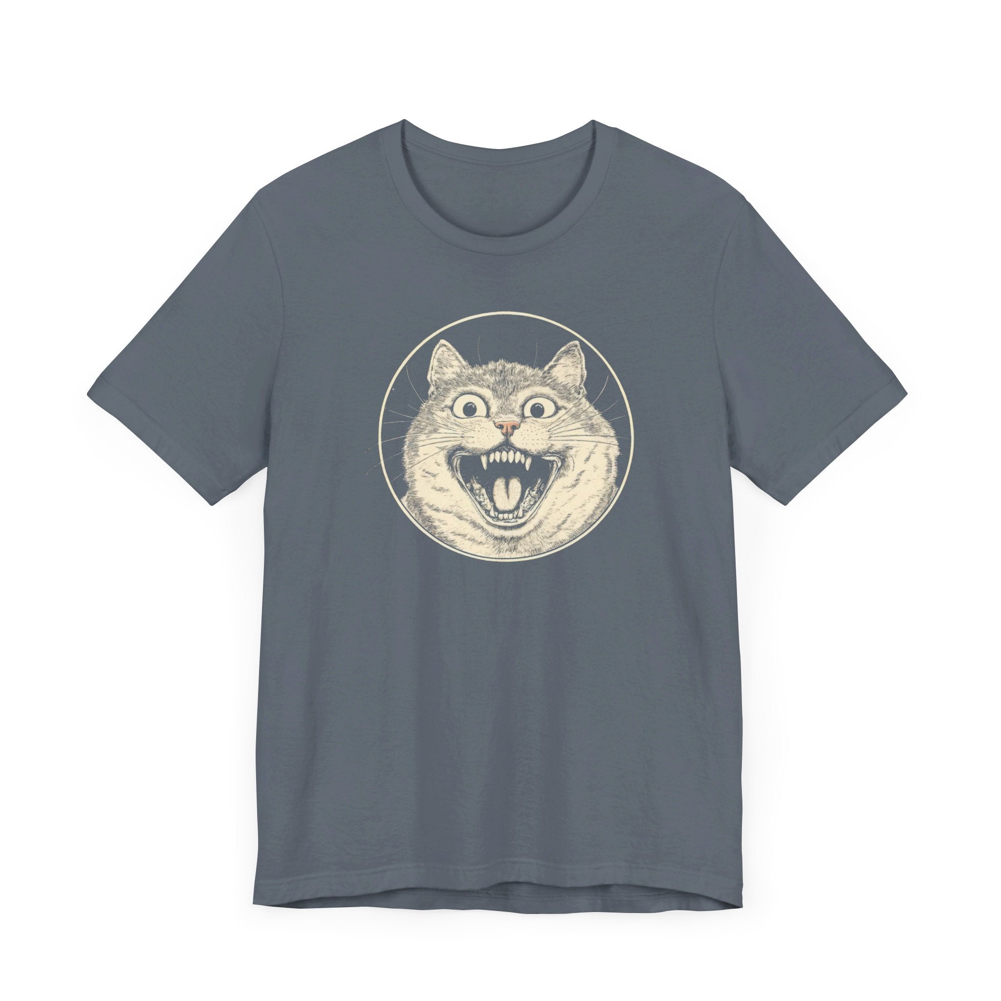 Roaring Cat Graphic Tee – Vintage Style Cat Lover Shirt