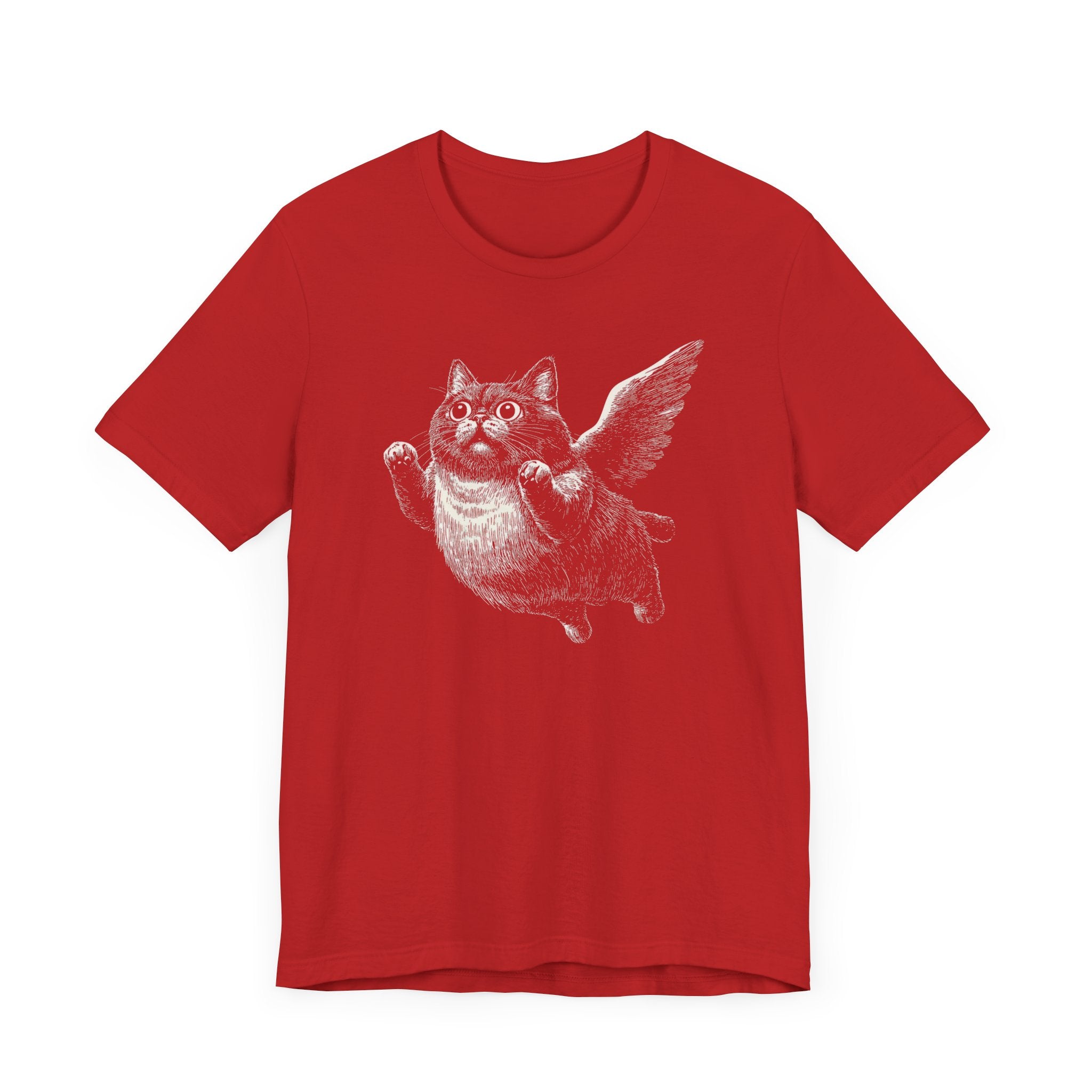 Flying Chubby Cat with Wings Graphic T-Shirt