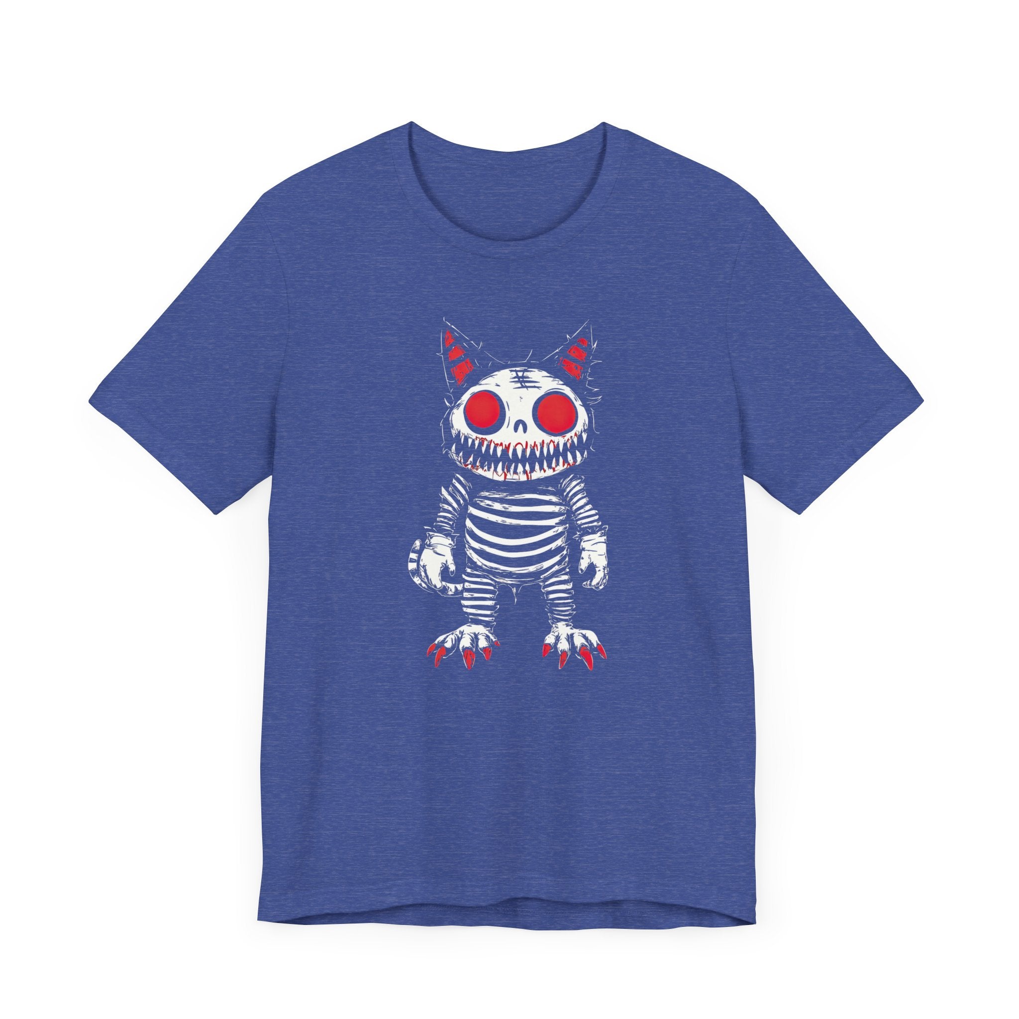 Creepy Striped Skeleton Cat Tee