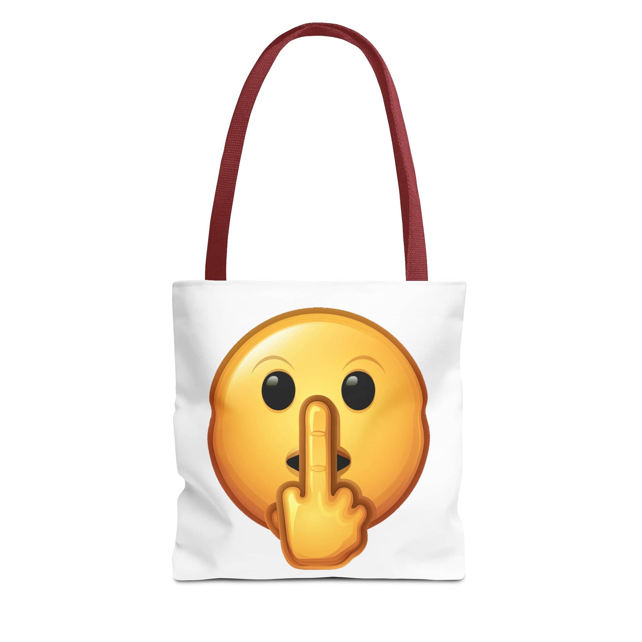 Middle Finger FU Shh Silent Protest Emoji Tote Bag (AOP)