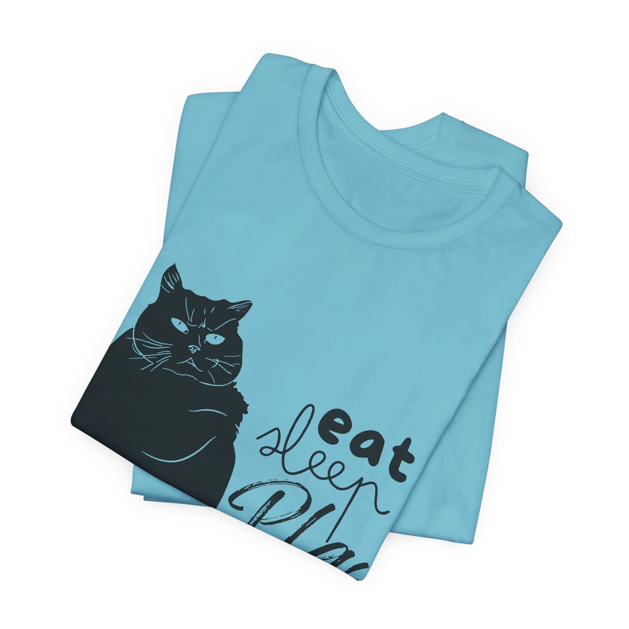 Cat's Daily Mantra - 'Eat Sleep Play Repeat' Casual T-Shirt Unisex Jersey Short Sleeve Tee