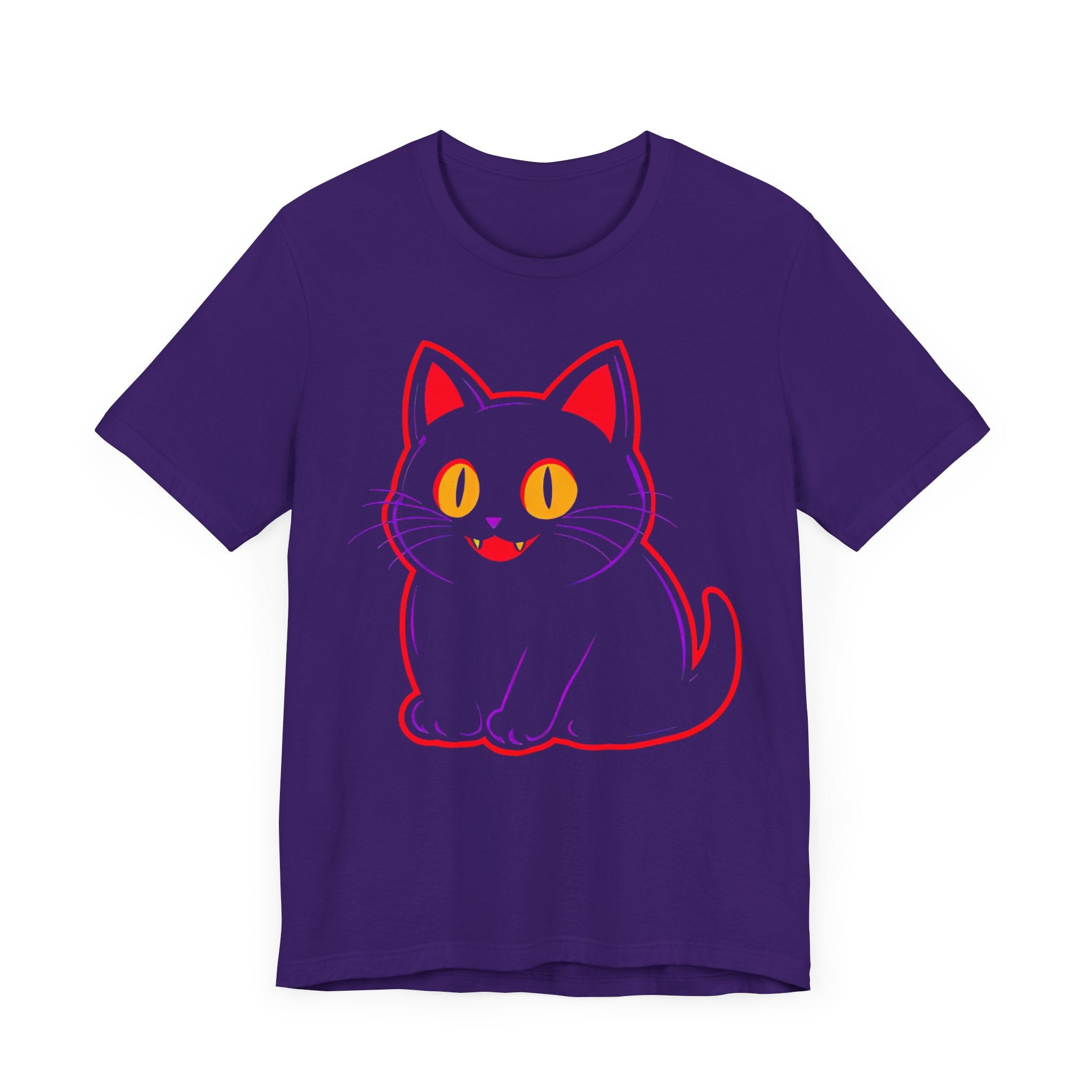Neon Black Cat Graphic Tee