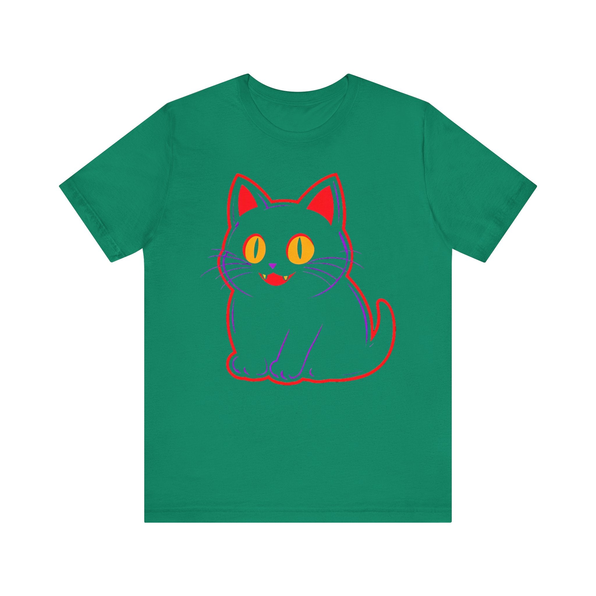 Neon Black Cat Graphic Tee
