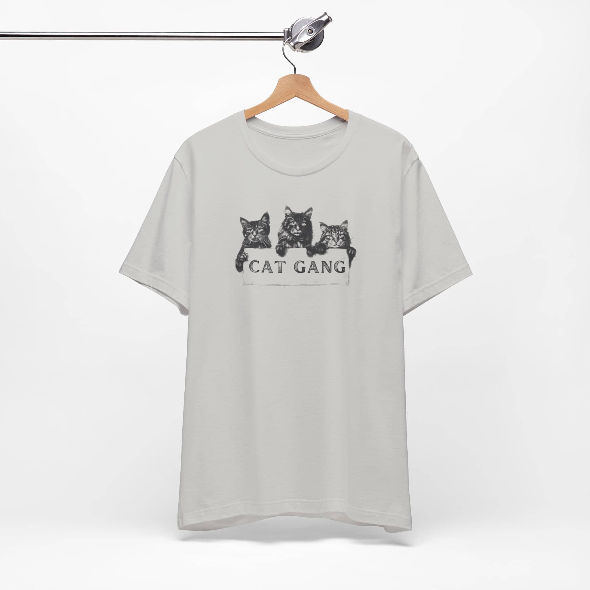 Cat Gang Shirt Funny Cat Lover Unisex Jersey Short Sleeve Tee