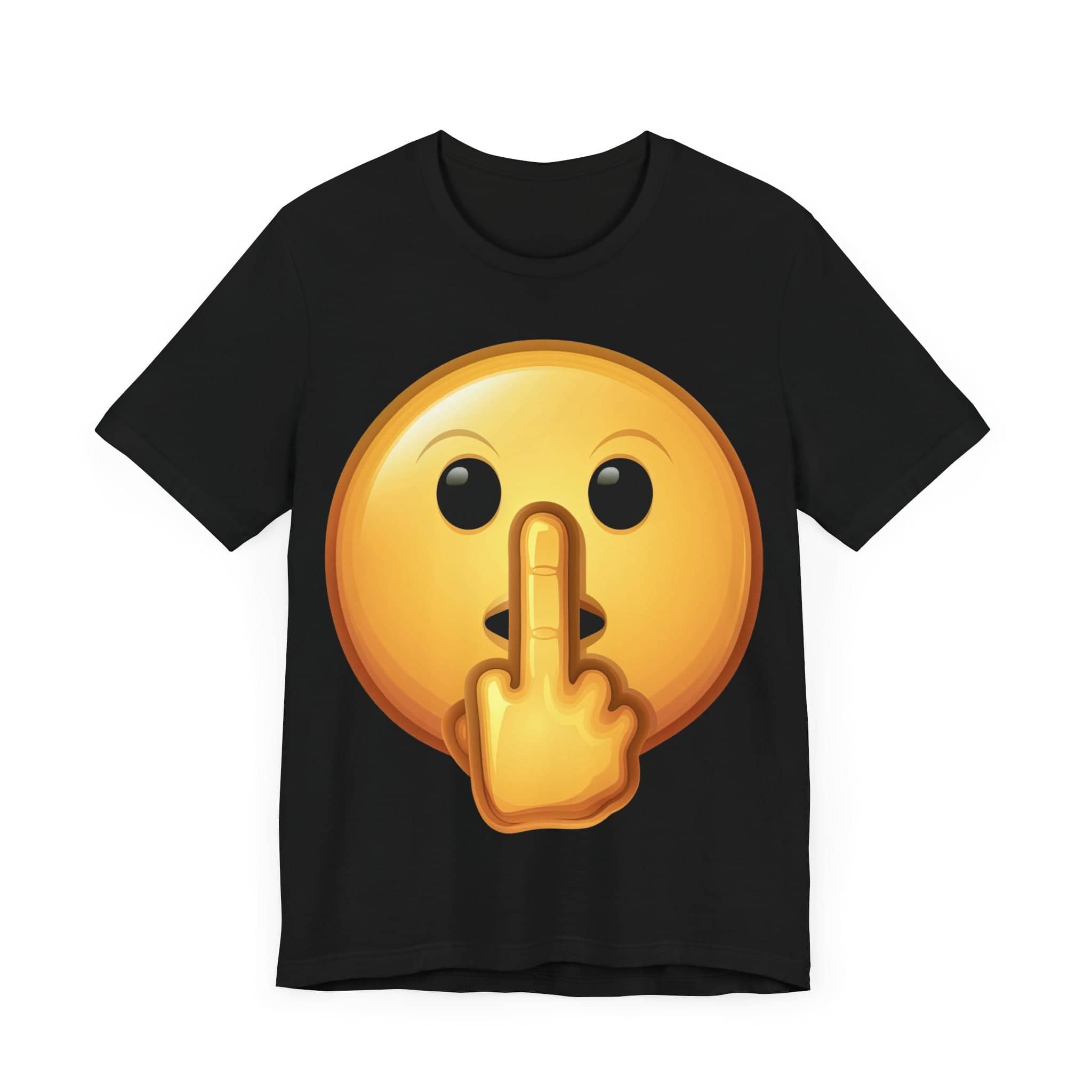 Middle Finger FU Shh Silent Protest Emoji Tee