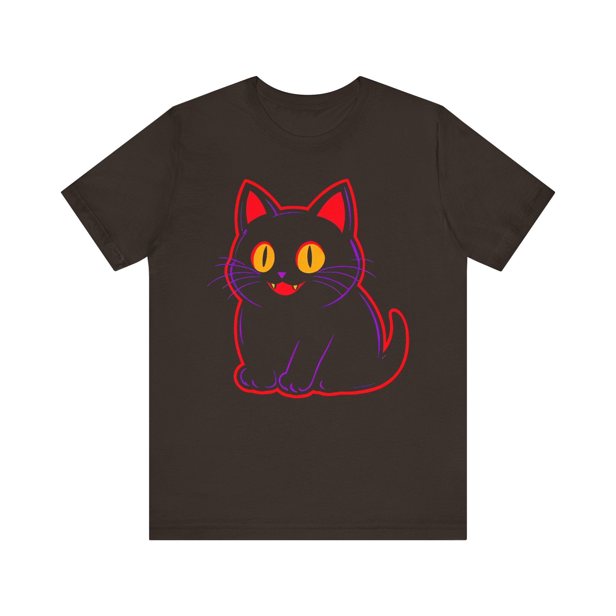 Neon Black Cat Graphic Tee