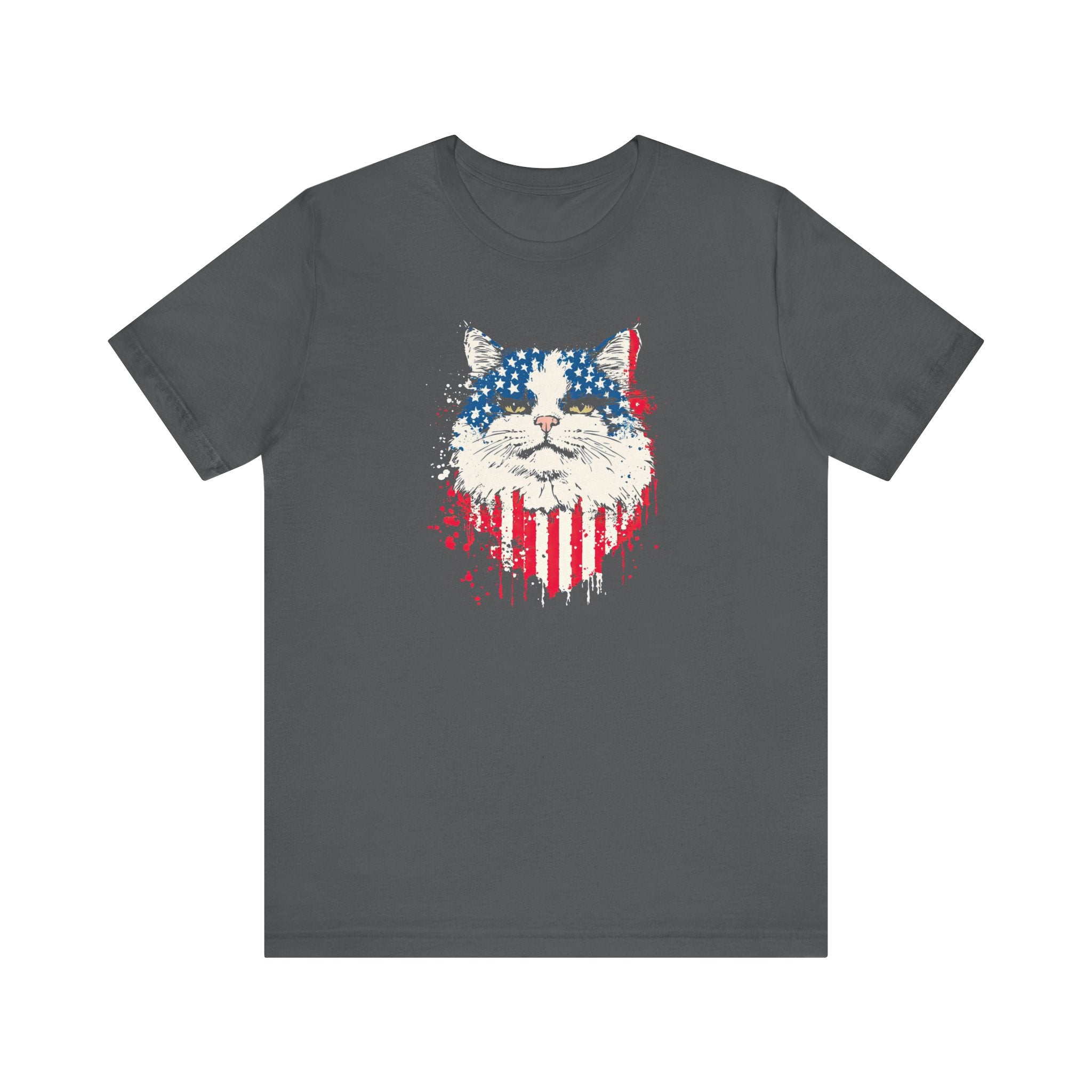 American Flag Cat Face T-Shirt – Patriotic Cat Lover Tee