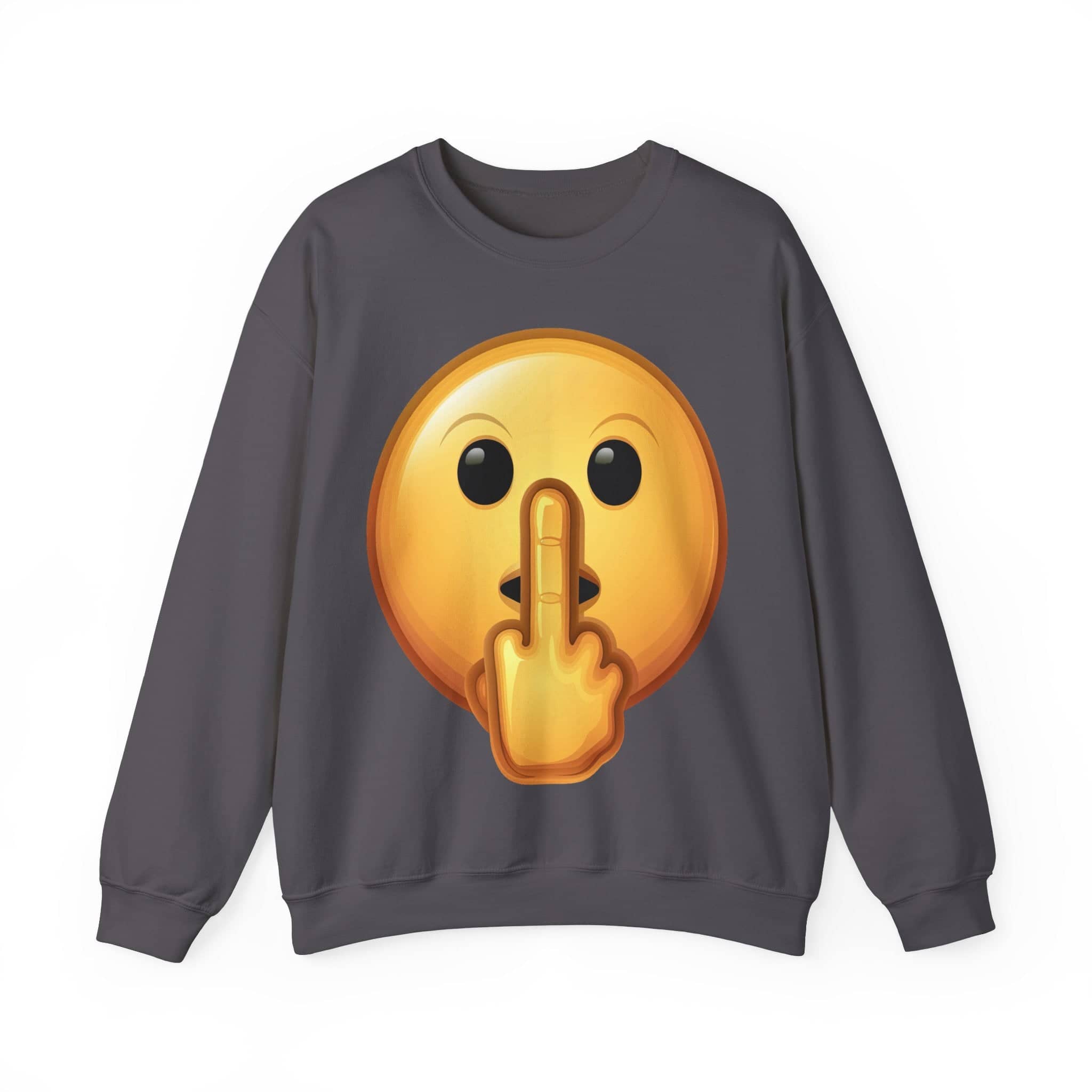 Middle Finger FU Shh Silent Protest Emoji Unisex Heavy Blend™ Crewneck Sweatshirt