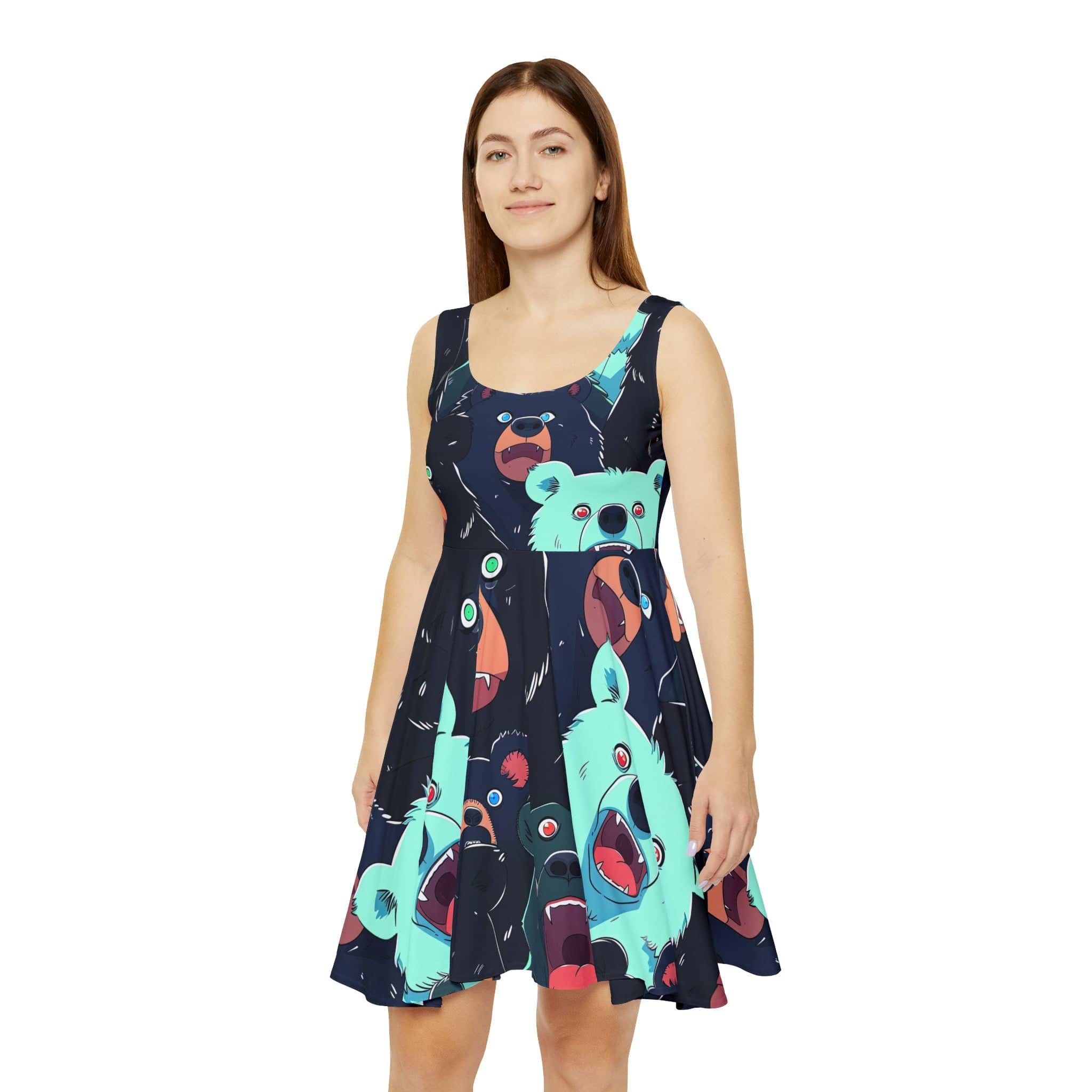 Whimsical Bears A-Line Women's Skater Dress (AOP)