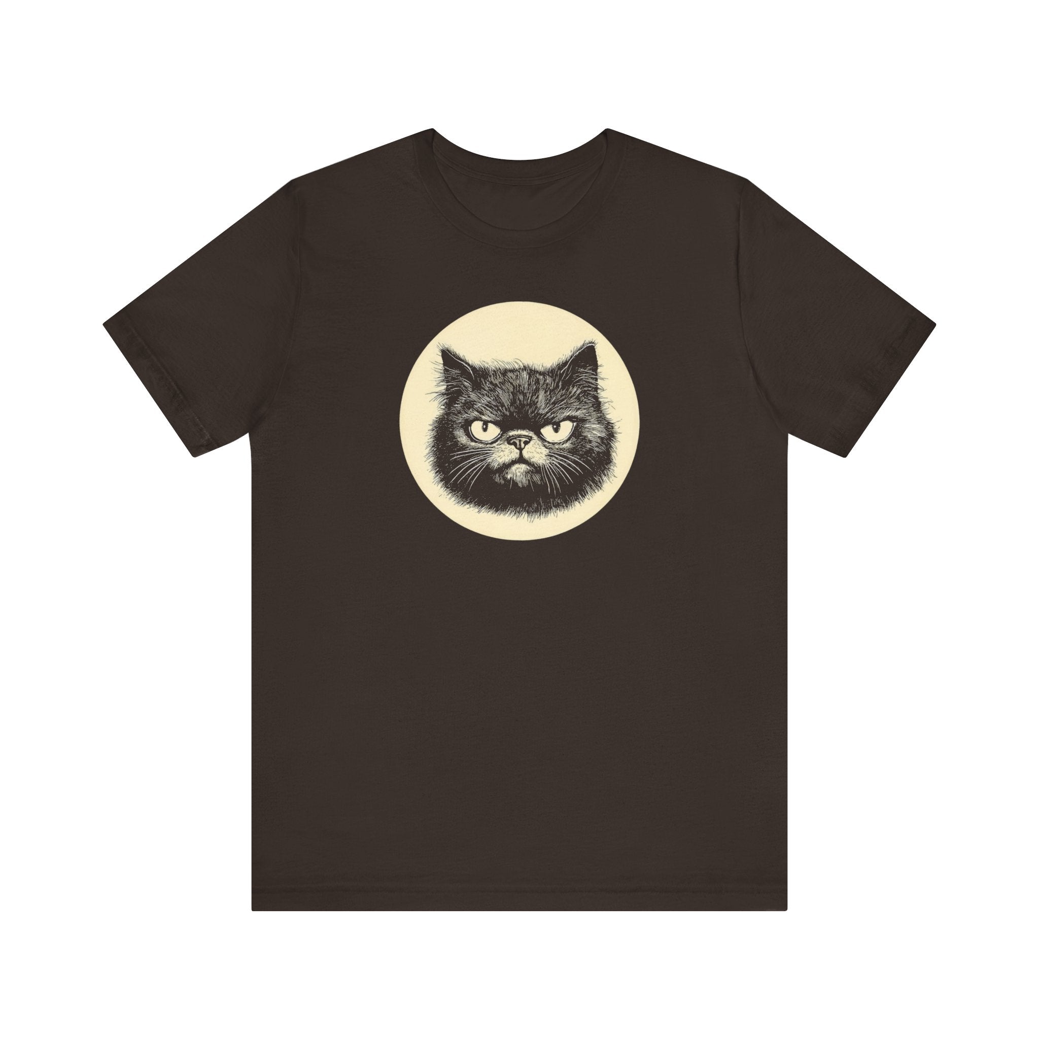 Grumpy Black Cat Graphic Tee – Vintage Style Cat Lover Shirt