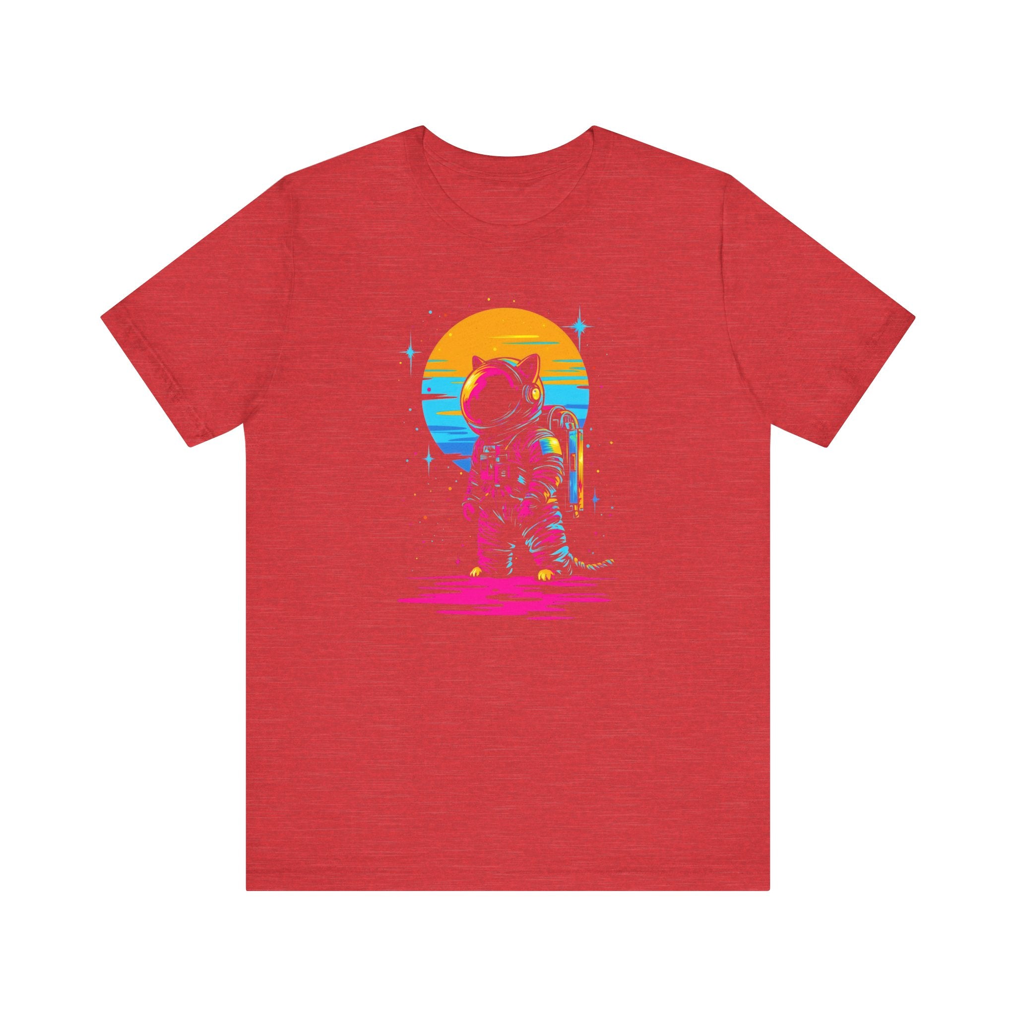 Neon Sunset Astronaut Cat T-Shirt