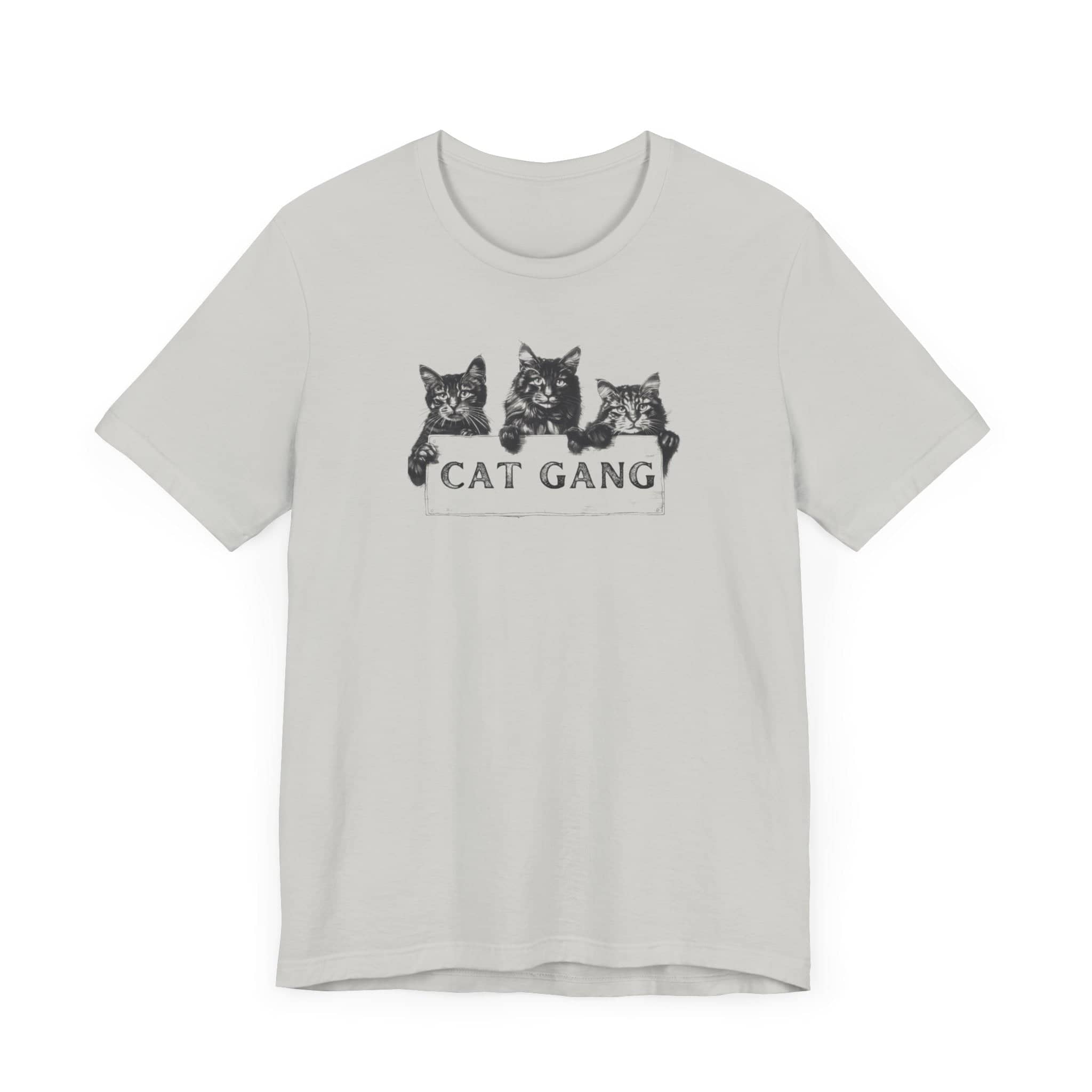 Cat Gang Shirt Funny Cat Lover Unisex Jersey Short Sleeve Tee