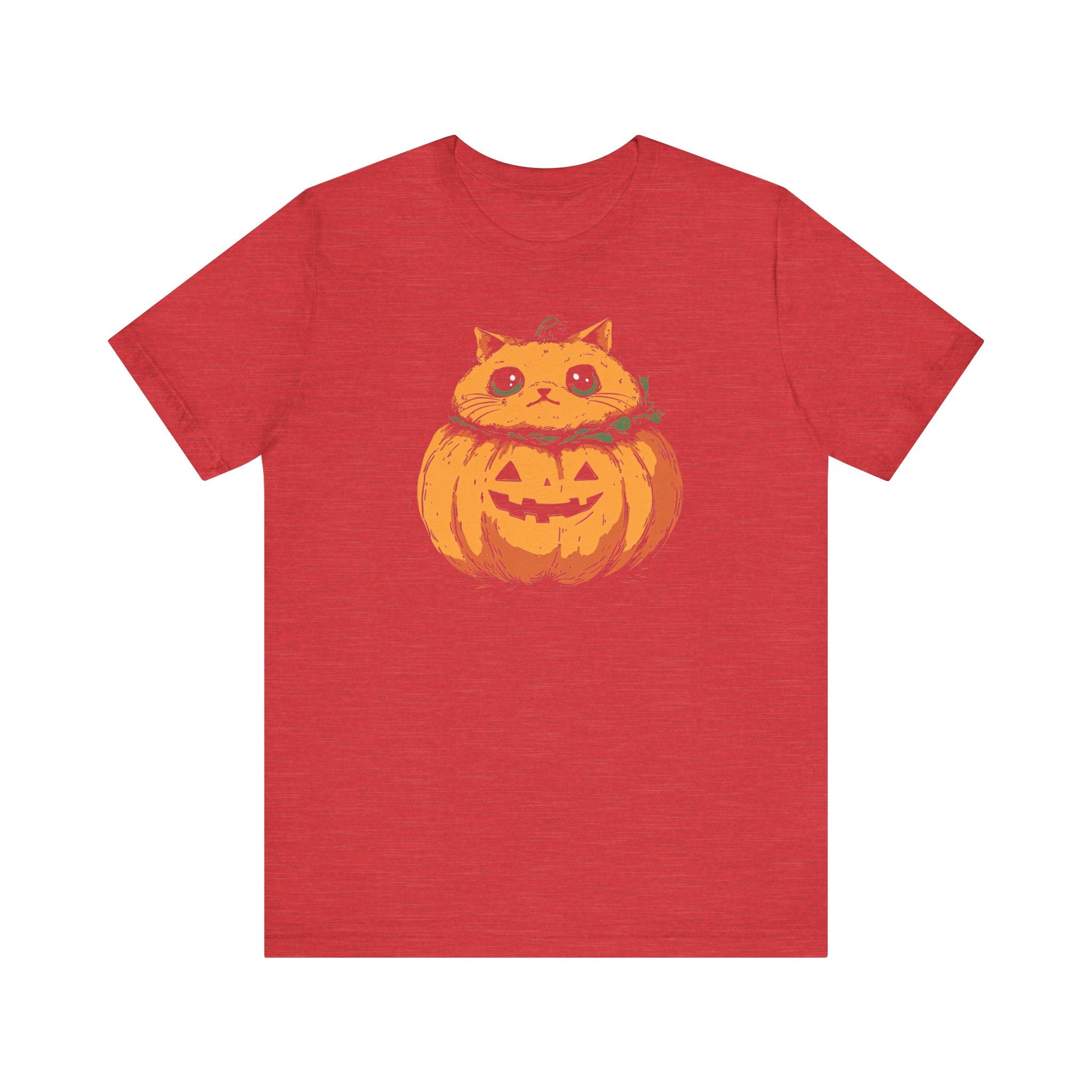 Pumpkin Cat T-Shirt - Cute Halloween Jack-o’-Lantern Kitty Design