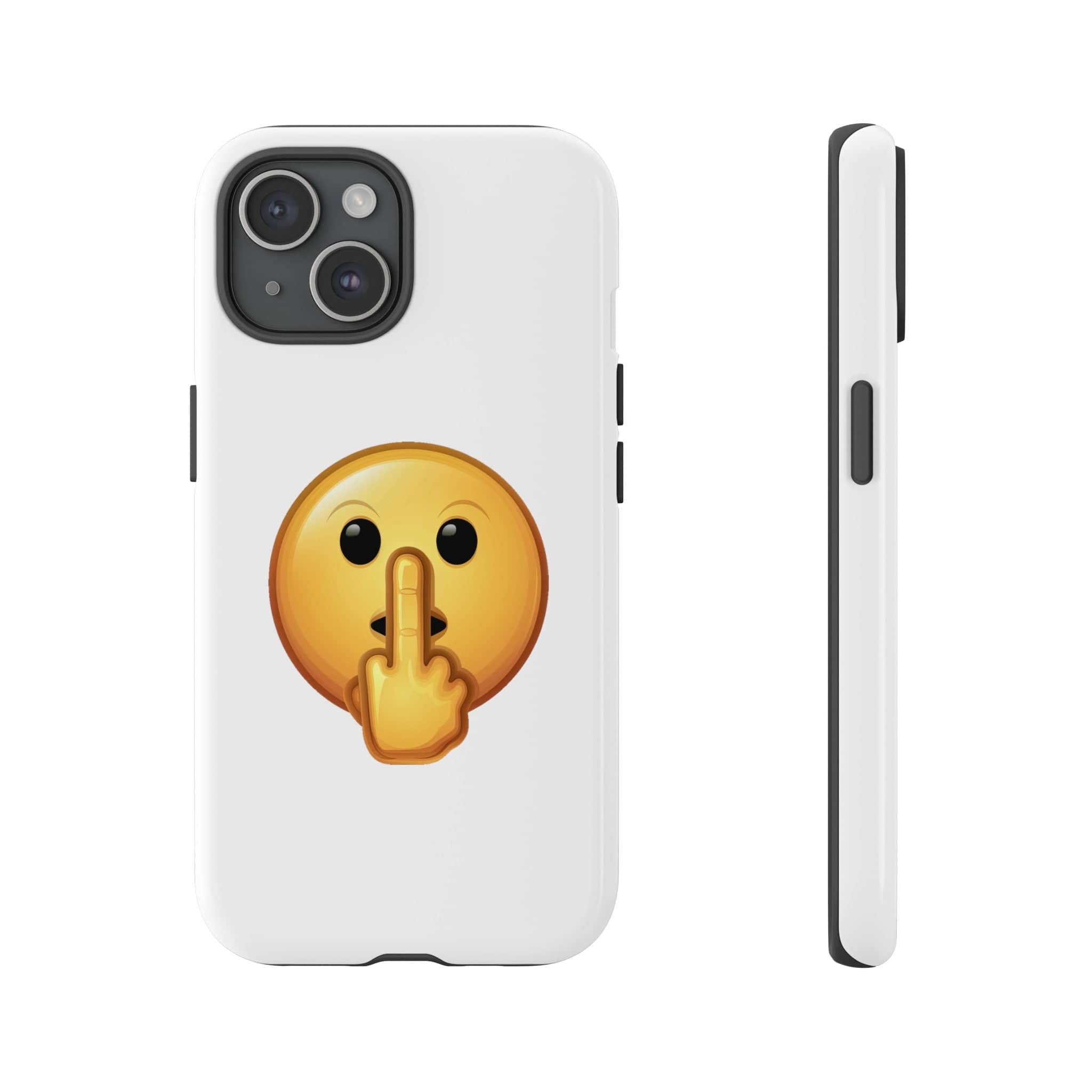 Middle Finger FU Shh Silent Protest Emoji Phone Tough Cases