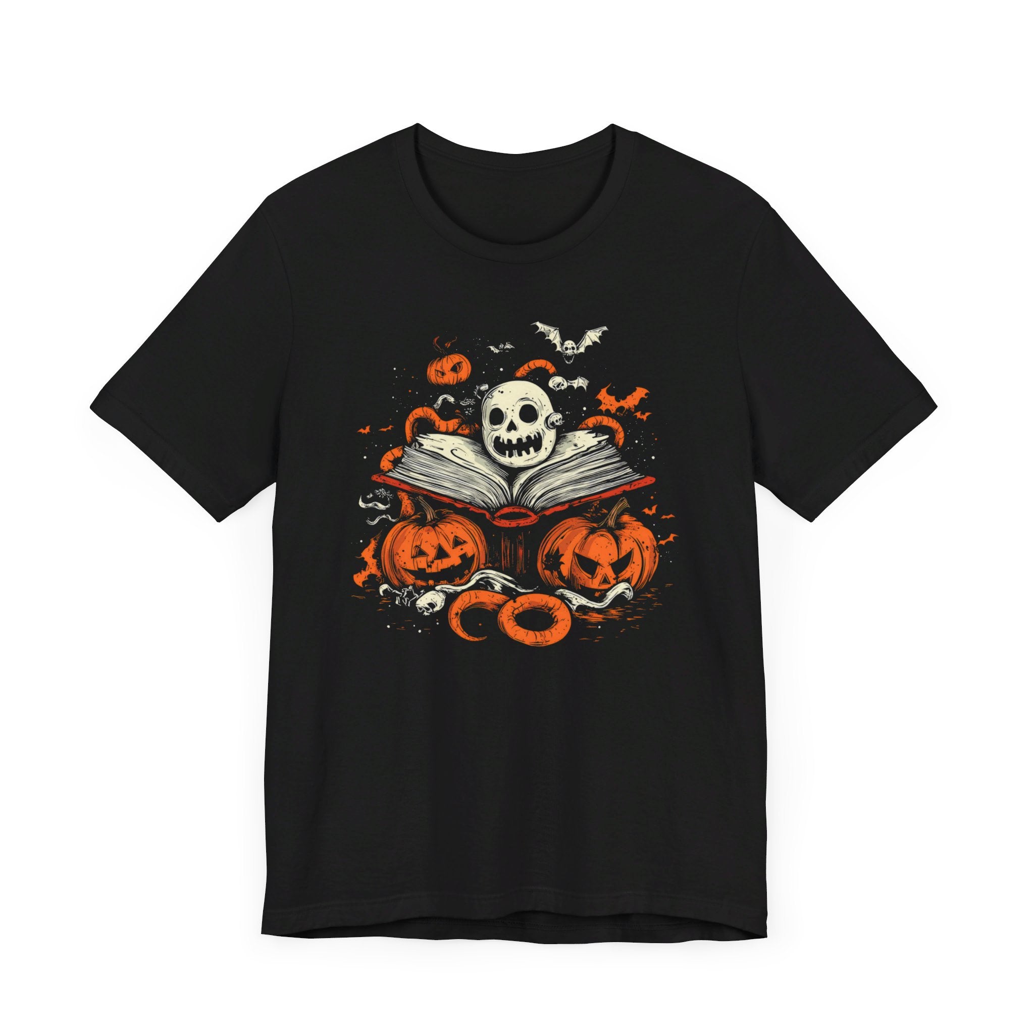 Spooky Halloween Skull and Pumpkins T-Shirt