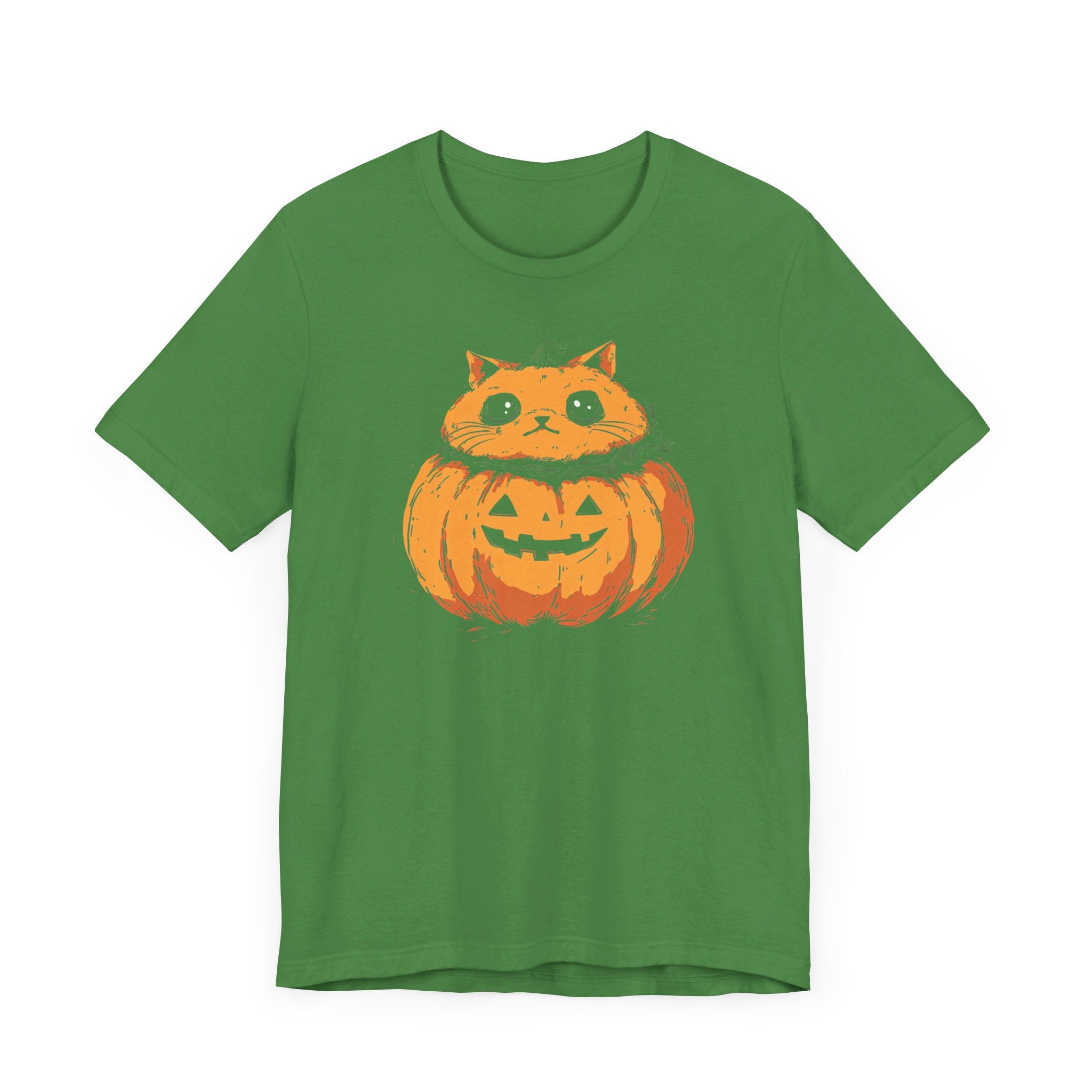 Pumpkin Cat T-Shirt - Cute Halloween Jack-o’-Lantern Kitty Design