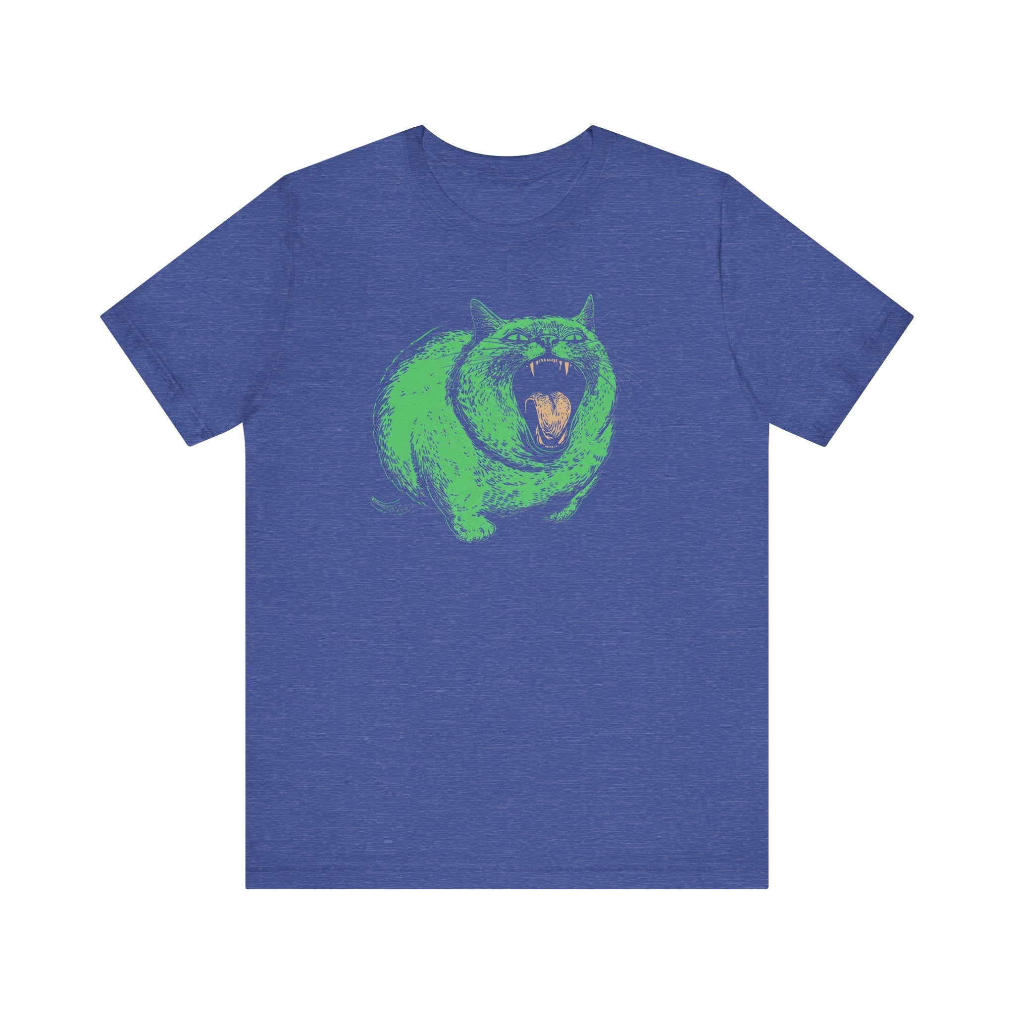Green Monster Cat T-Shirt - Fierce Feline Halloween Graphic Tee