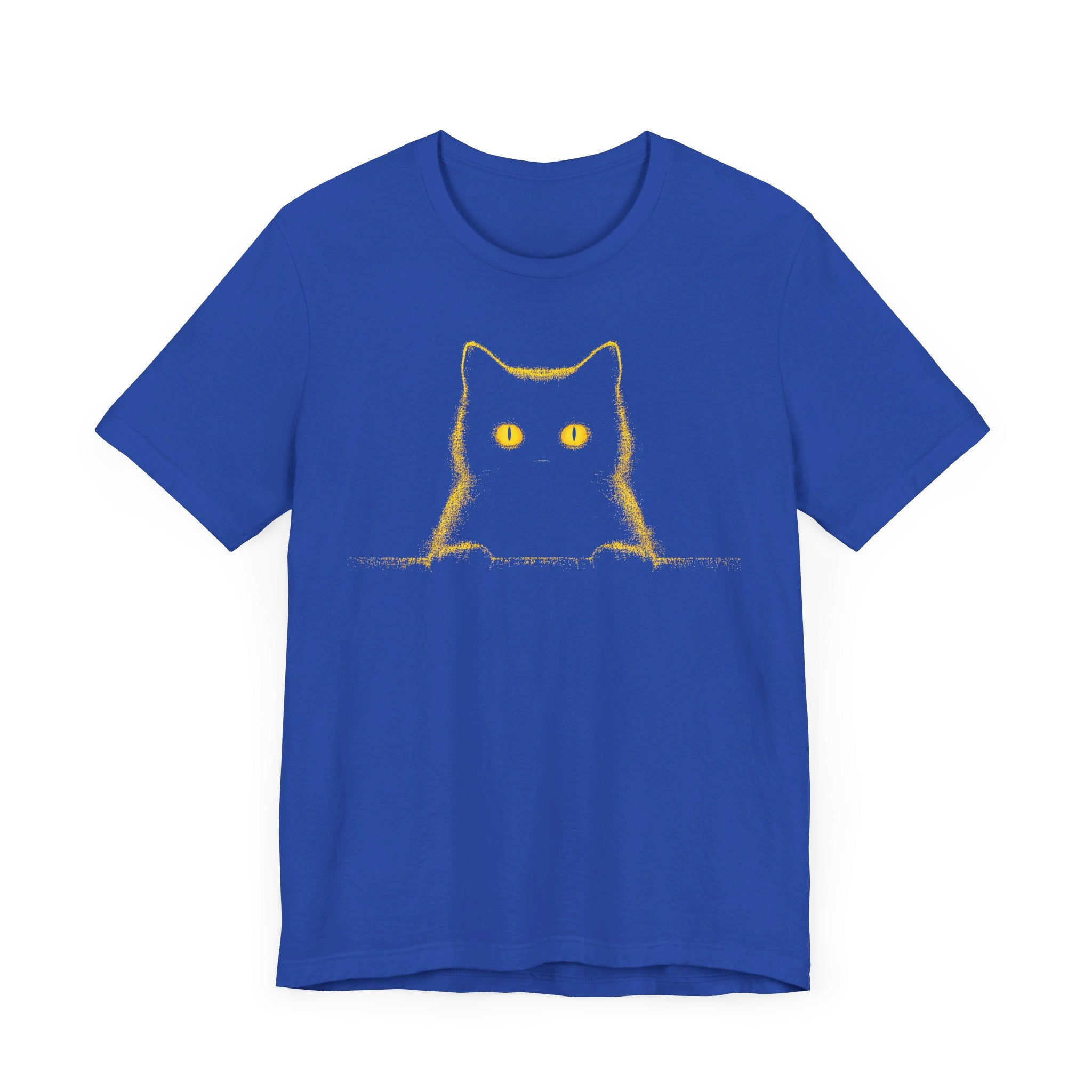 Glowing Eyes Black Cat Graphic Tee – Mysterious Feline Lover Shirt