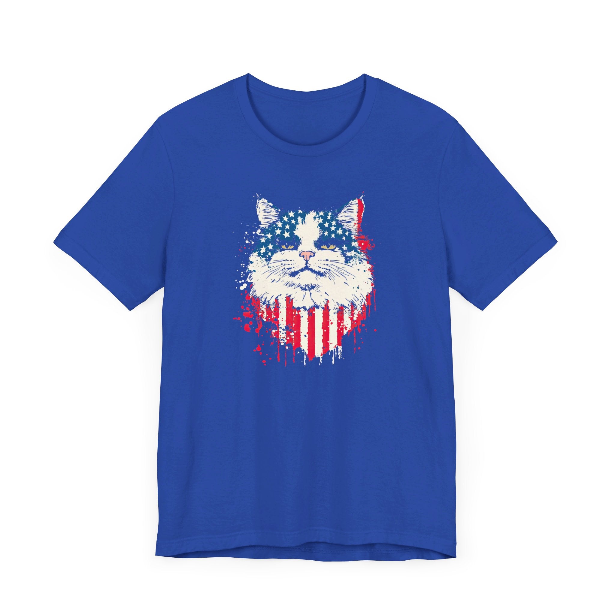 American Flag Cat Face T-Shirt – Patriotic Cat Lover Tee