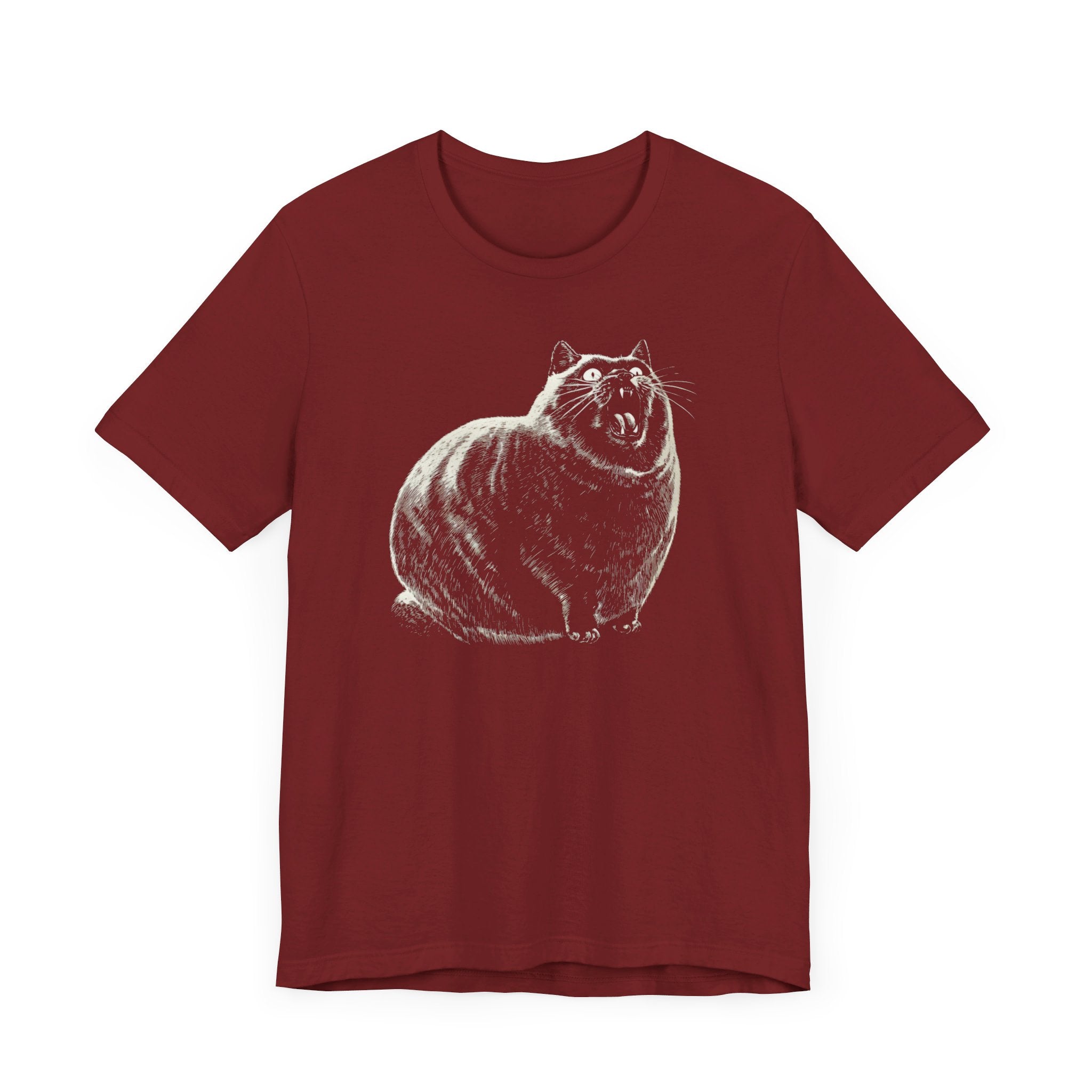 Yowling Chonky Cat Graphic T-Shirt Funny Cat Lover Tee