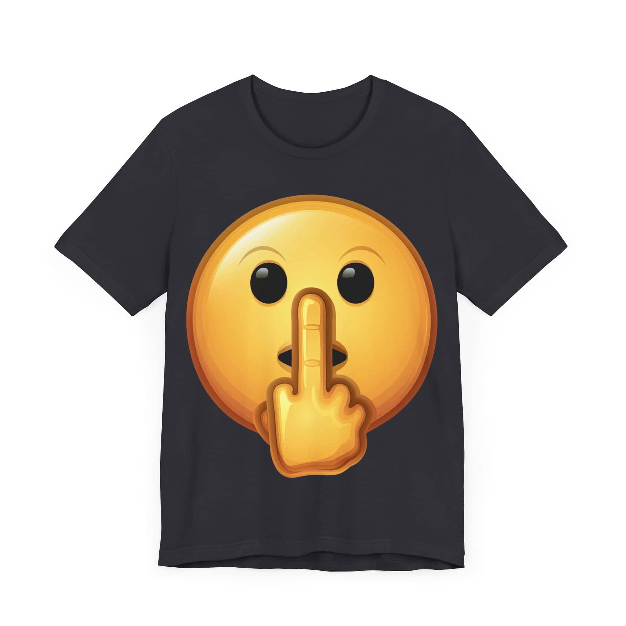 Middle Finger FU Shh Silent Protest Emoji Tee