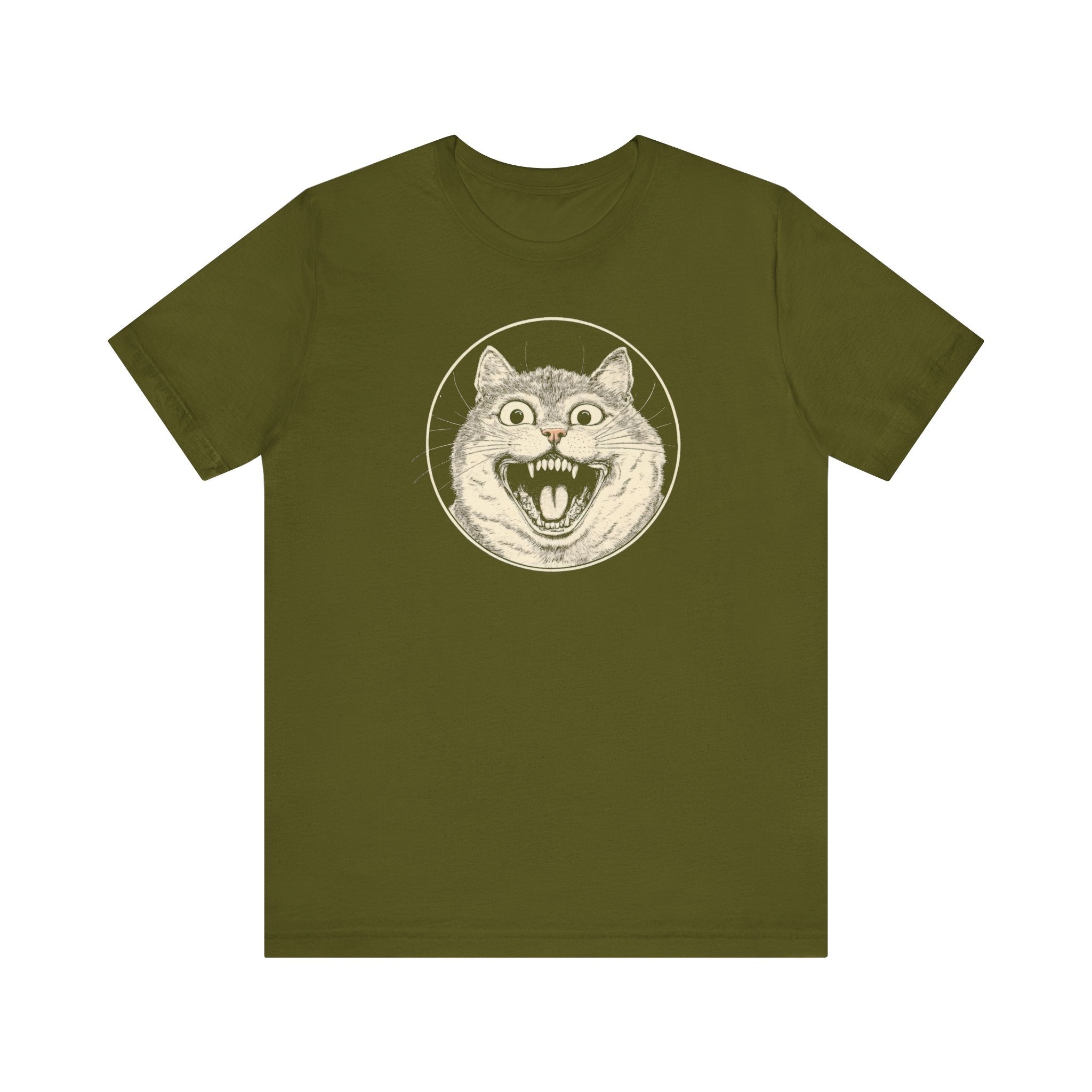 Roaring Cat Graphic Tee – Vintage Style Cat Lover Shirt