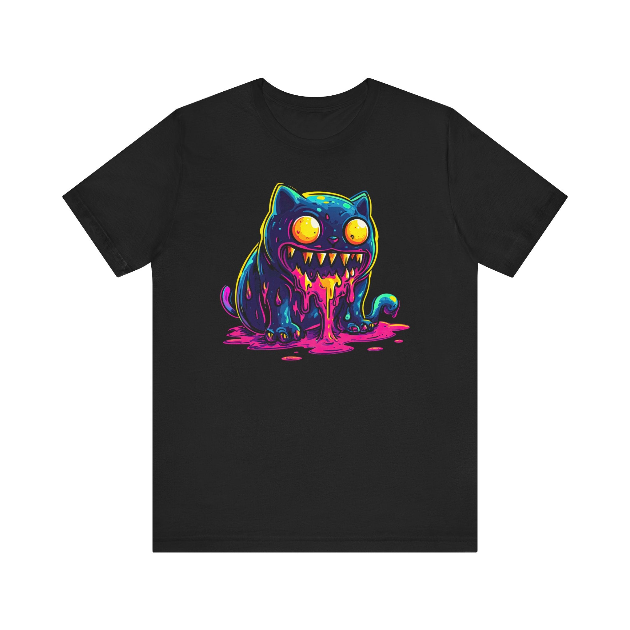 Neon Monster Cat T-Shirt Bold and Quirky Design