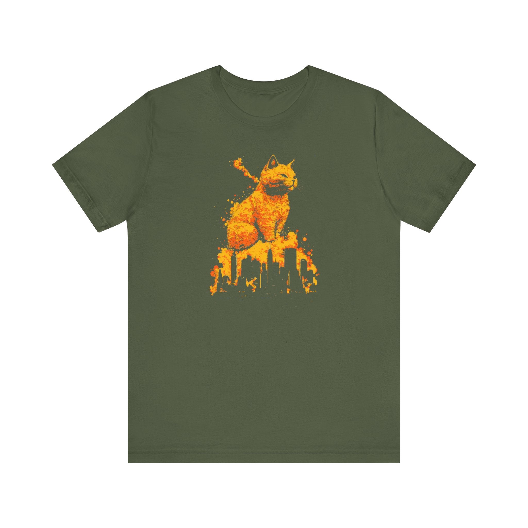 Catzilla Blazing Fury T-Shirt Giant Cat City Fire Design