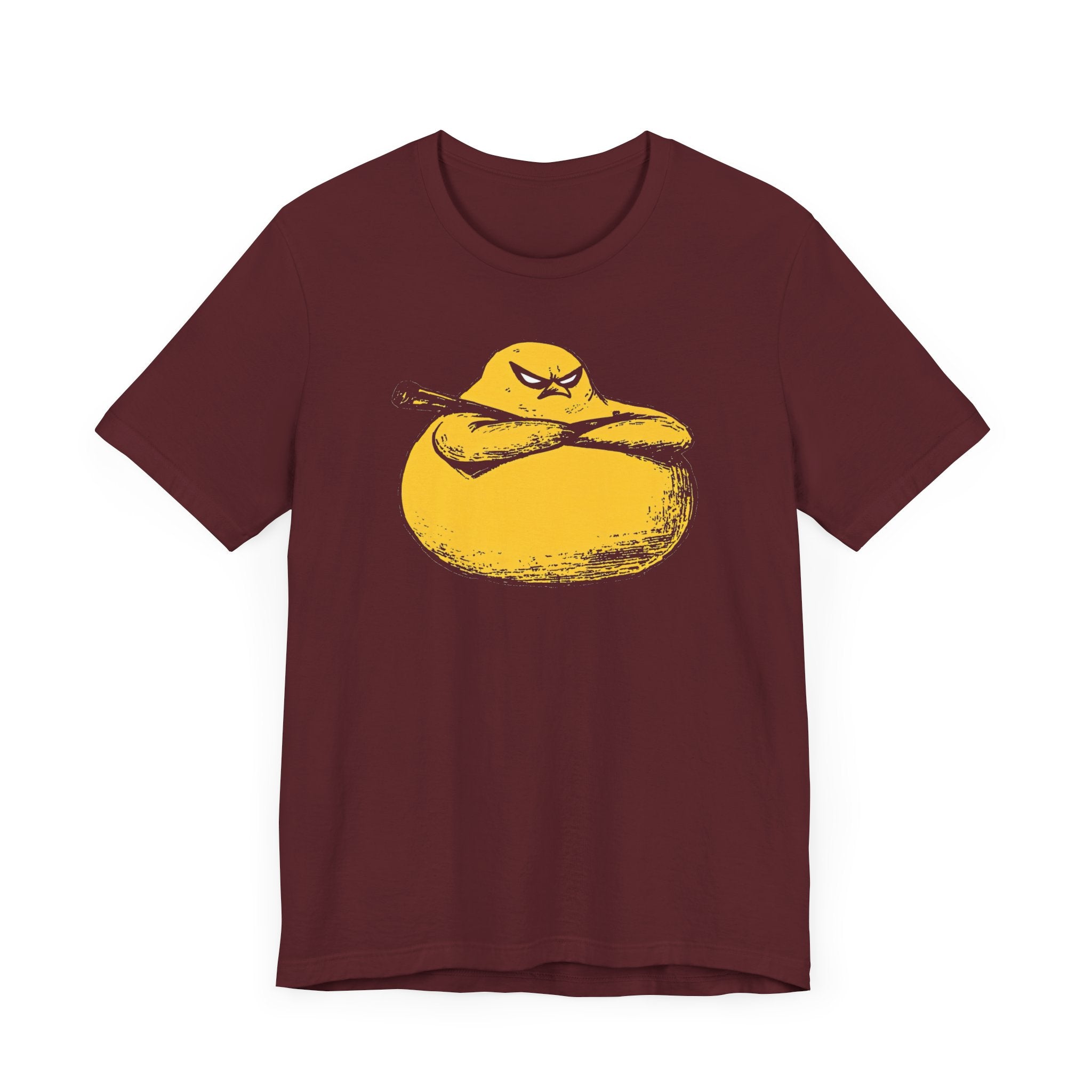 Tough Yellow Chicken Blob with Bat Graphic Tee
