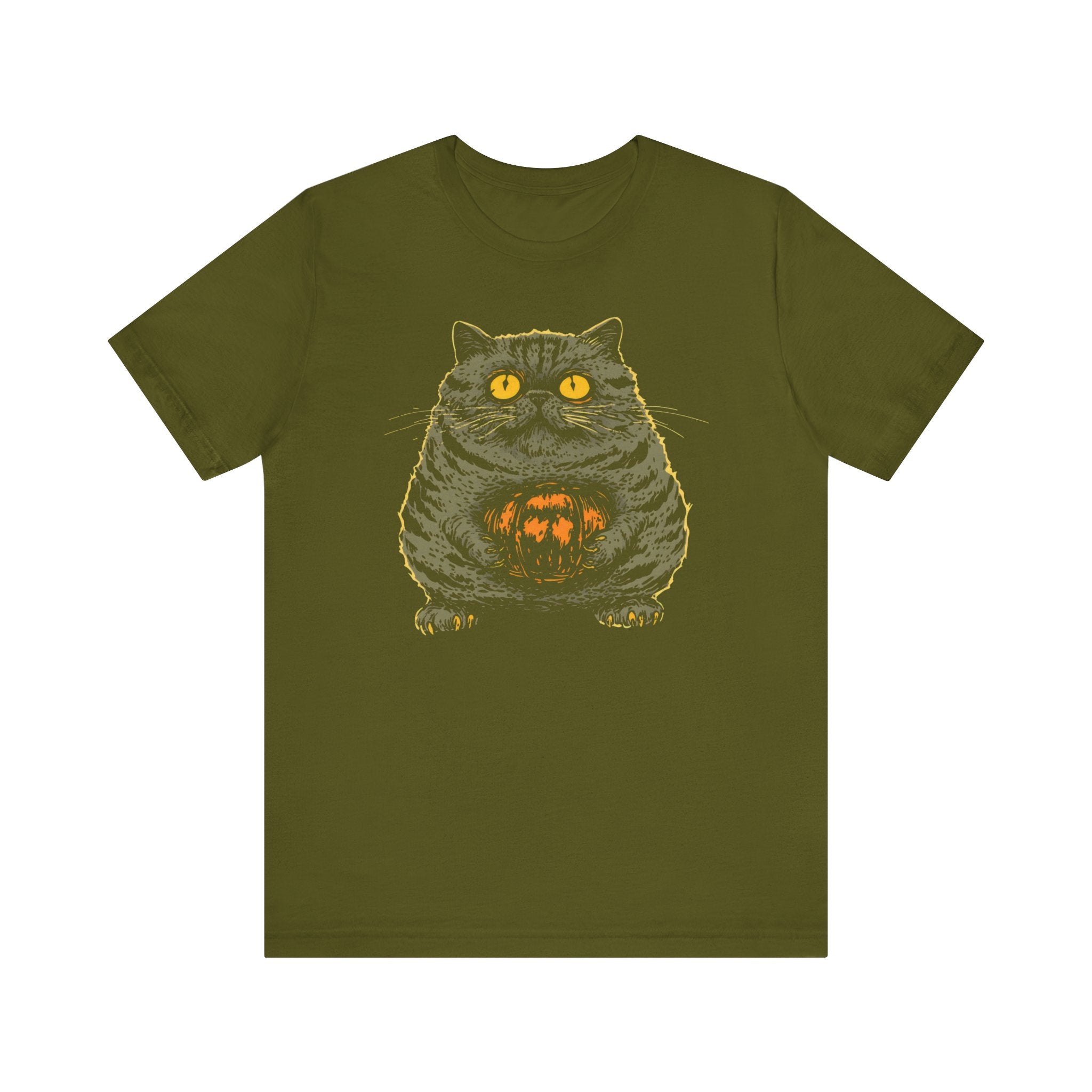 Halloween Cat with Pumpkin T-Shirt Funny Spooky Design