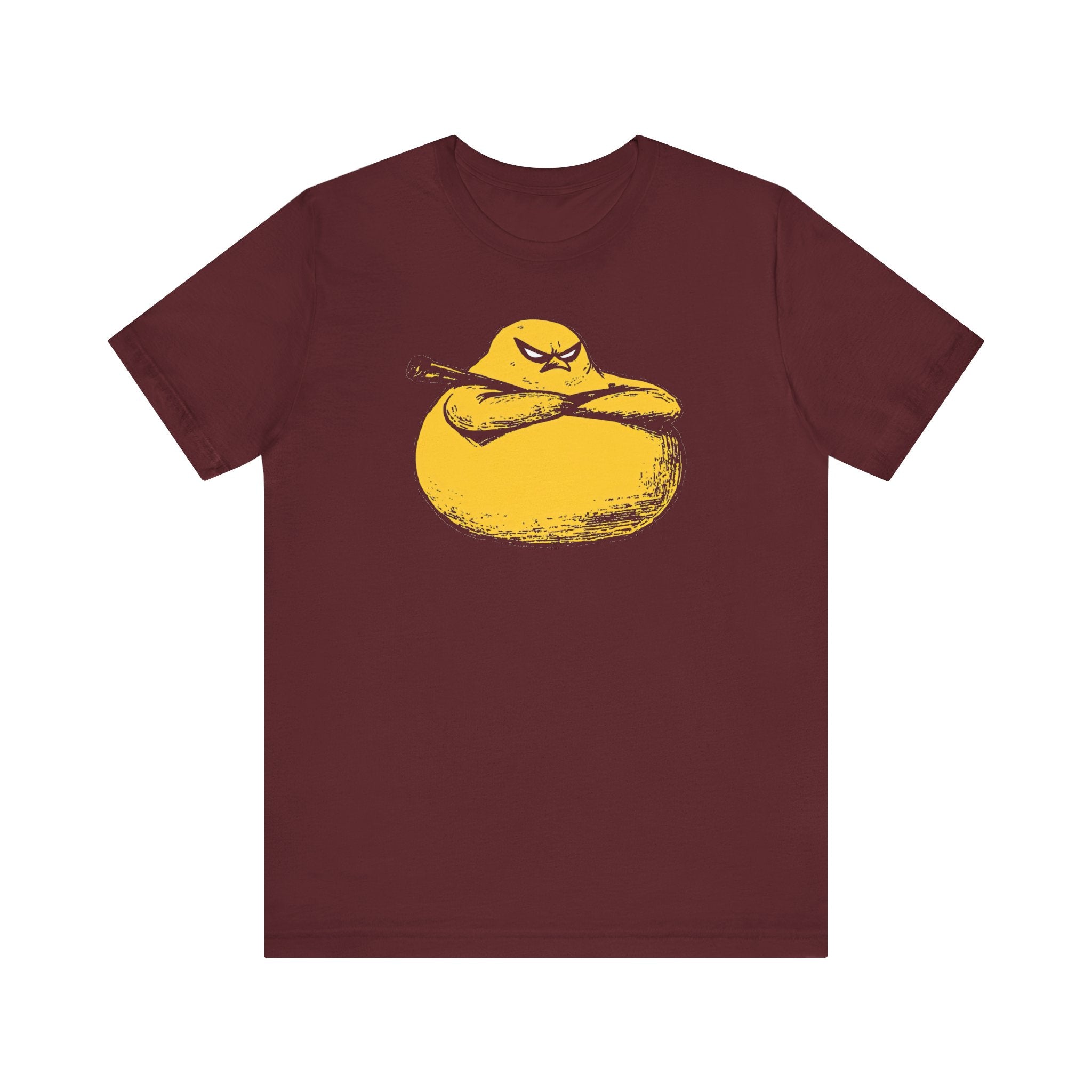 Tough Yellow Chicken Blob with Bat Graphic Tee
