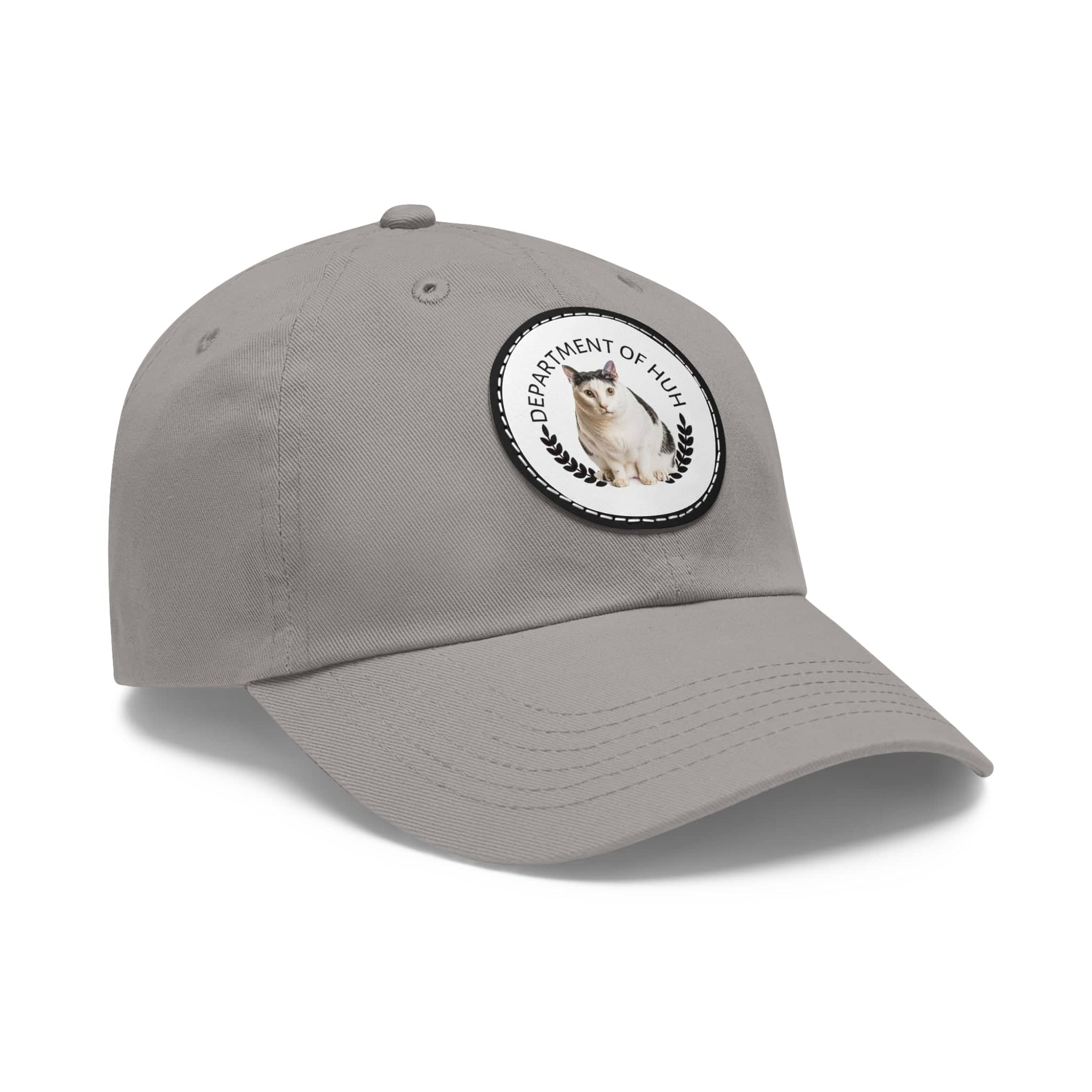 Department of HUH Cat Dad Hat with Leather Patch (Round)