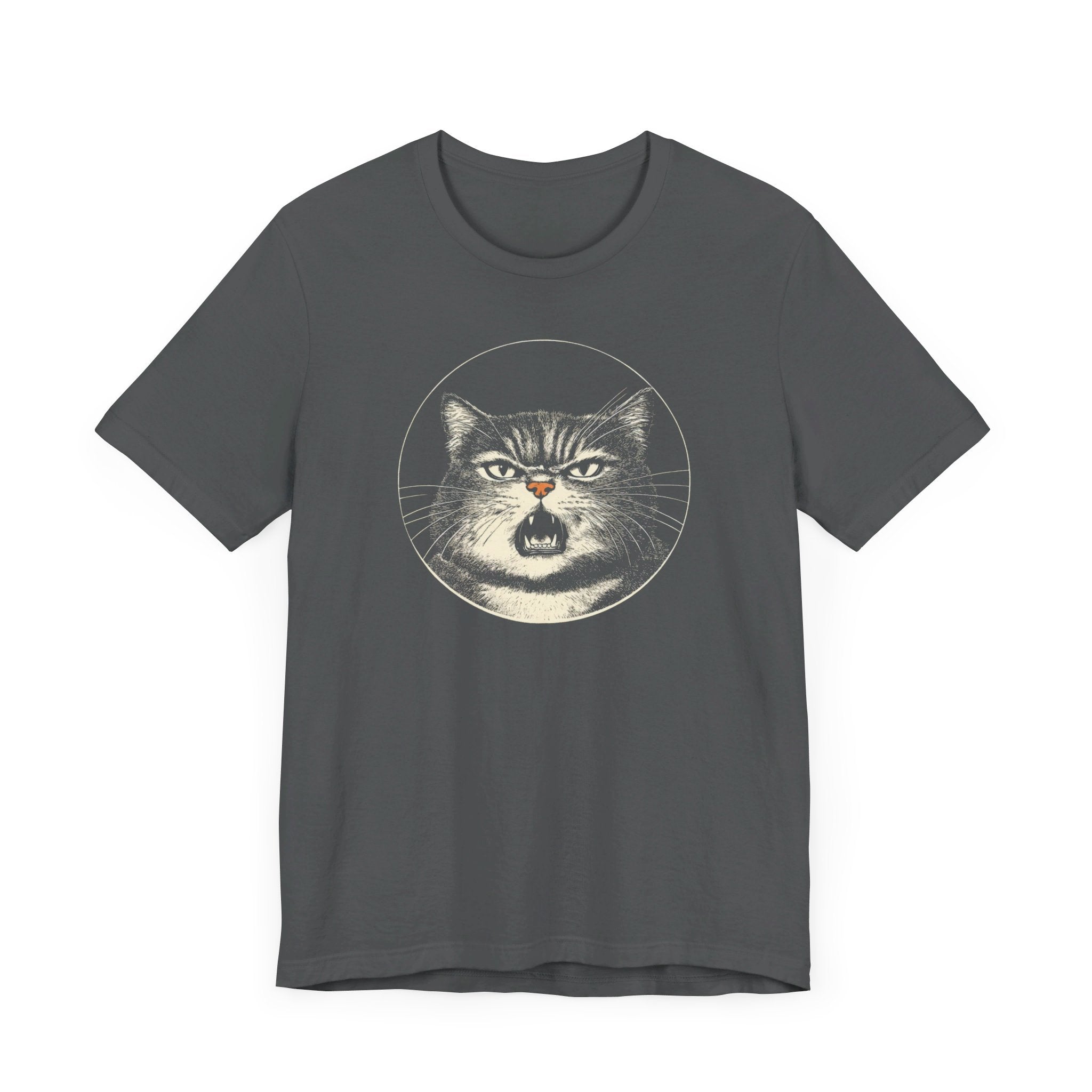 Angry Cat Graphic Tee – Vintage Style Cat Lover Shirt
