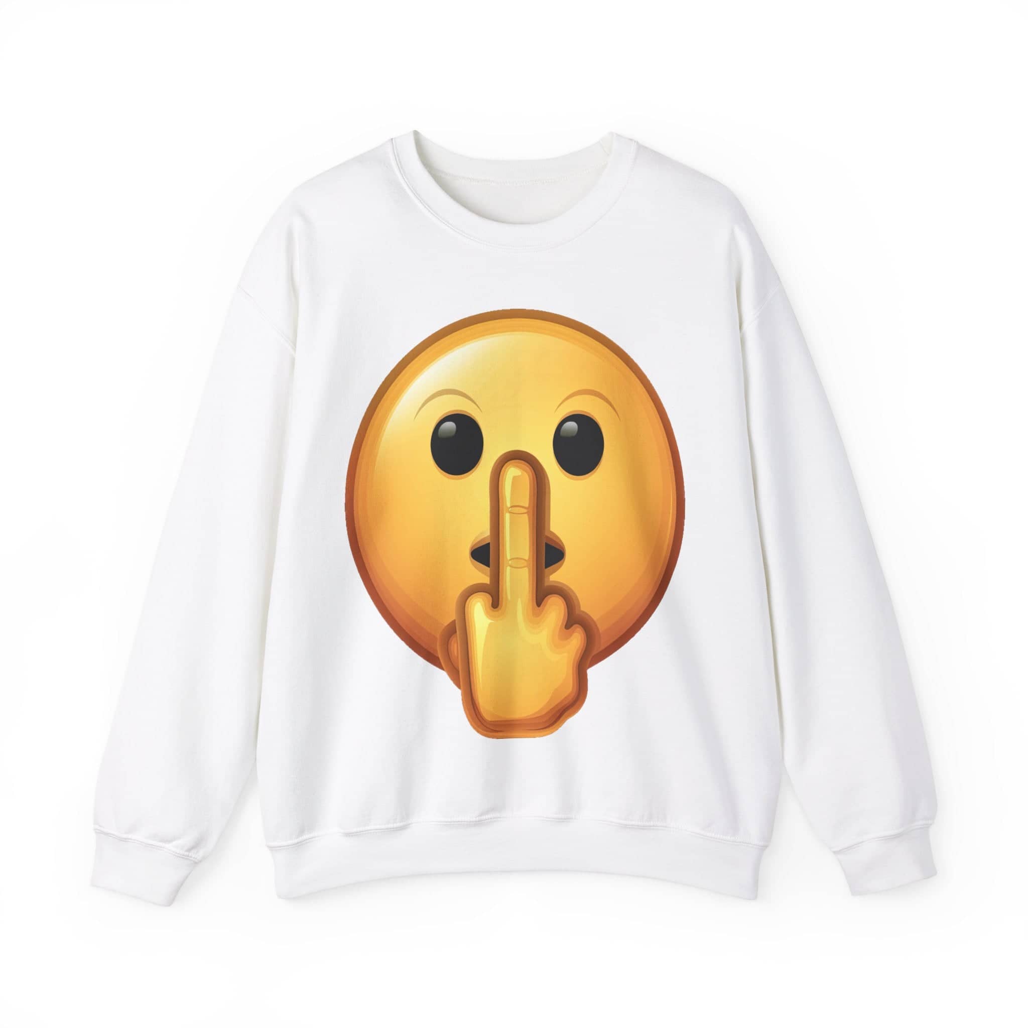 Middle Finger FU Shh Silent Protest Emoji Unisex Heavy Blend™ Crewneck Sweatshirt