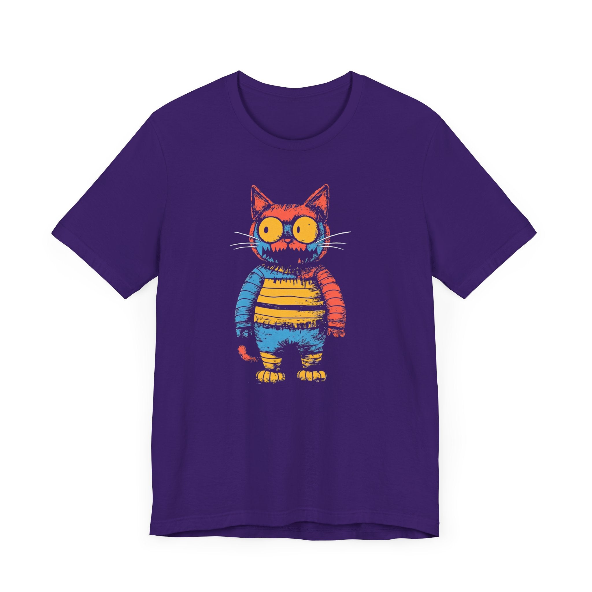 Colorful Striped Cat T-Shirt