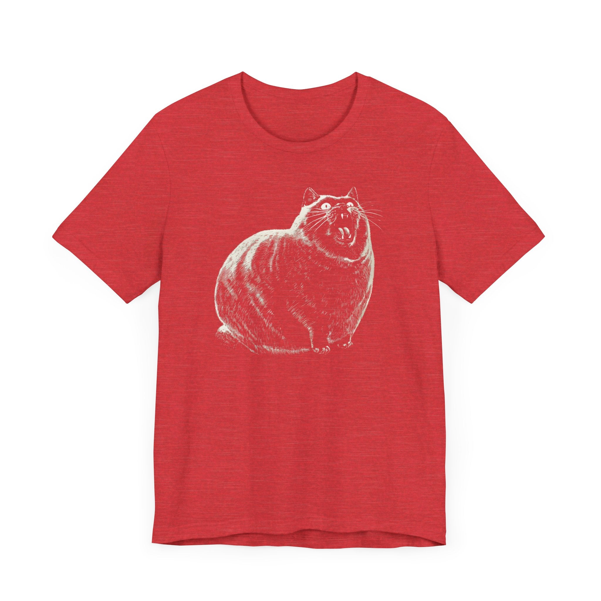 Yowling Chonky Cat Graphic T-Shirt Funny Cat Lover Tee