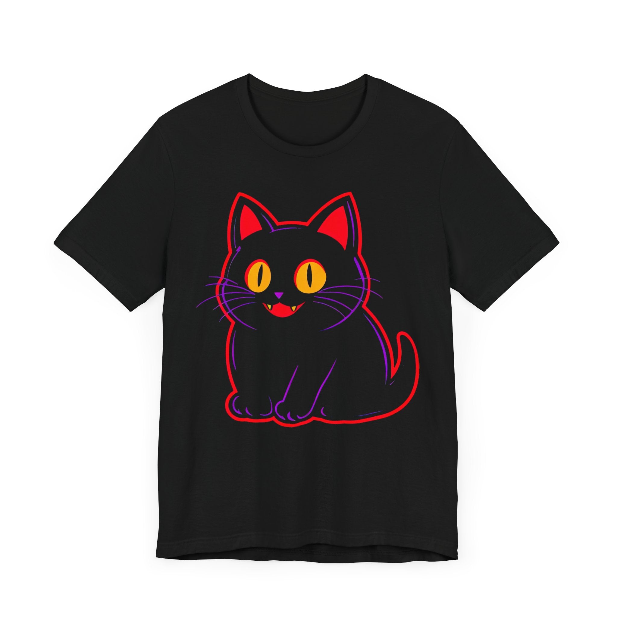 Neon Black Cat Graphic Tee