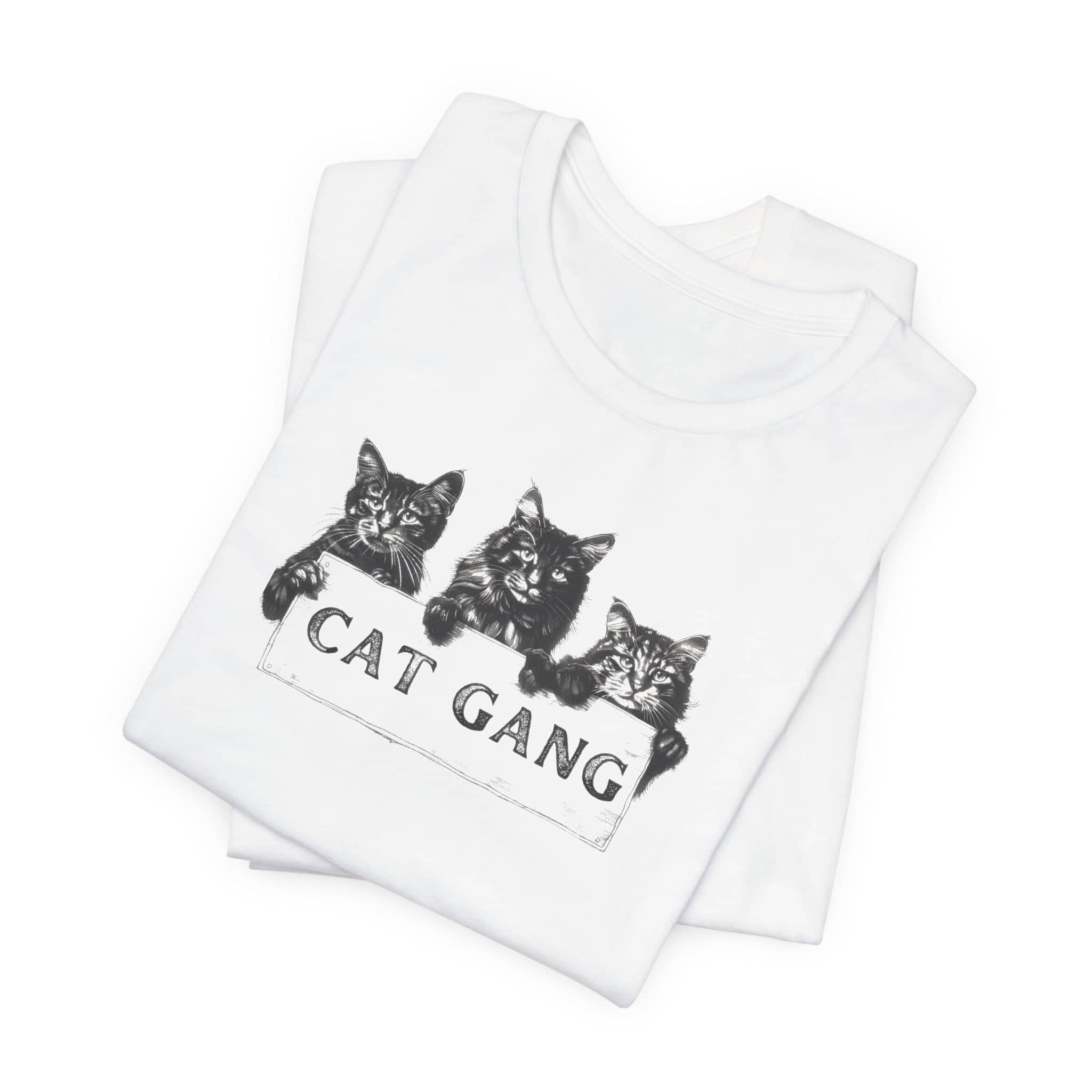 Cat Gang Shirt Funny Cat Lover Unisex Jersey Short Sleeve Tee
