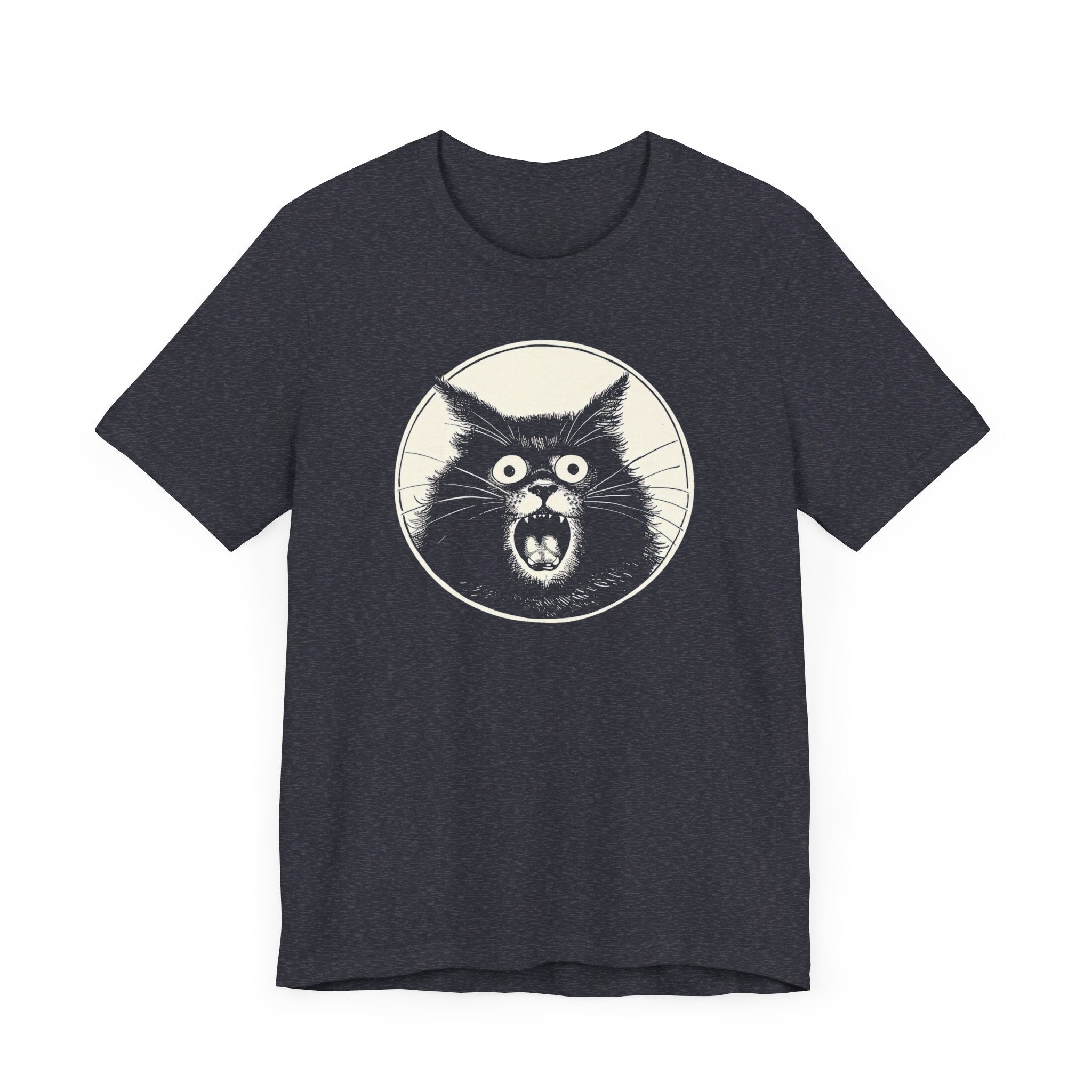 Screaming Cat Graphic Tee – Vintage Style Cat Lover Shirt