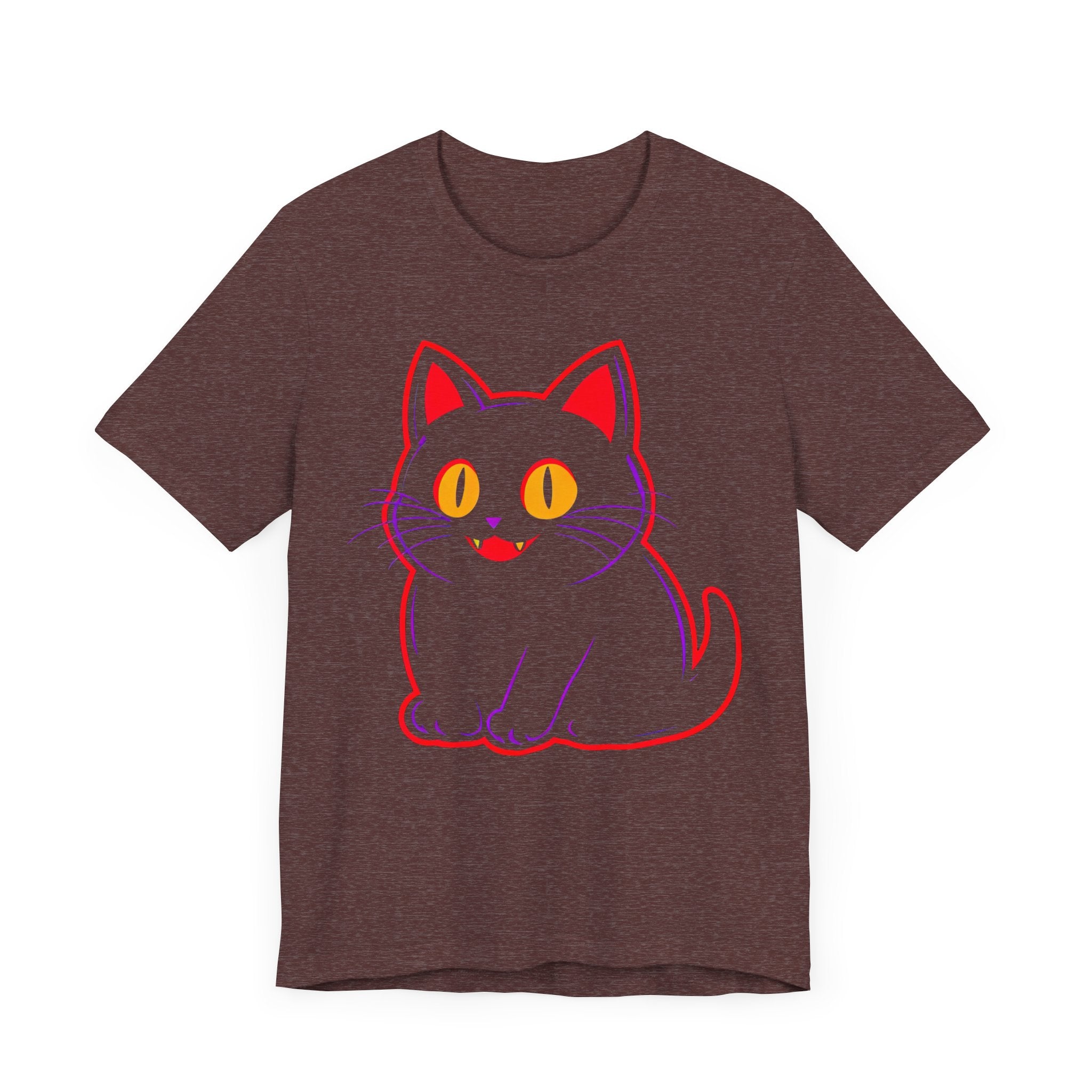 Neon Black Cat Graphic Tee